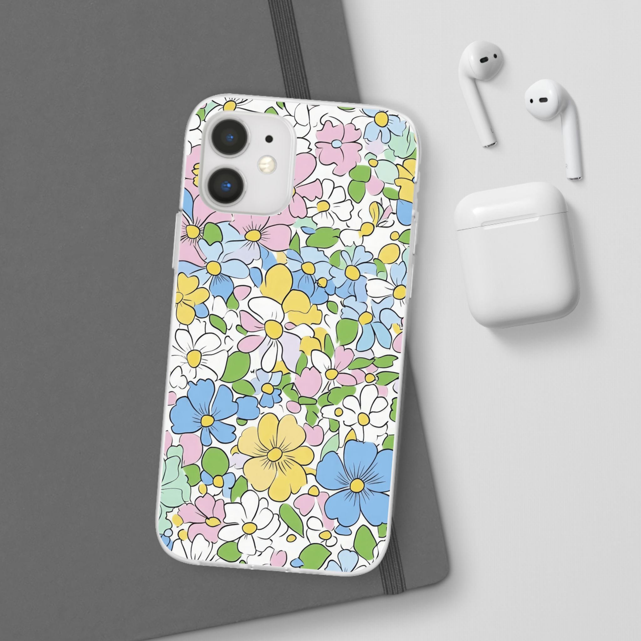 Colorful Floral Clear Flexi Case, Artsulli - Art is Long, Life is Short, Phone Case, , , , , , ,