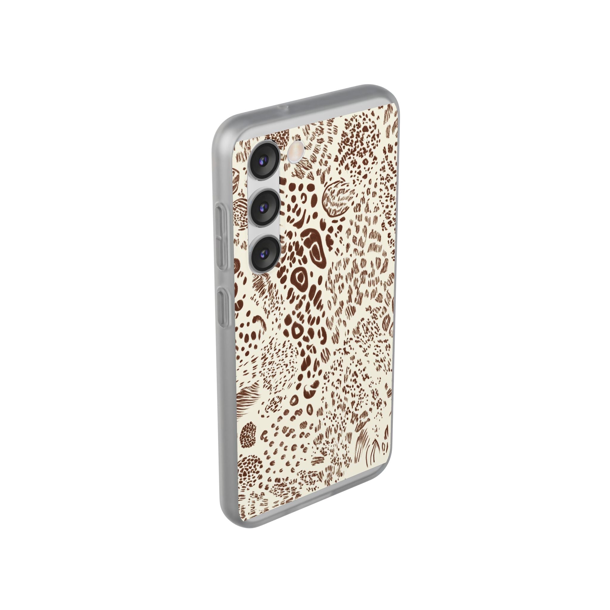 Brown Animal Print Flexi Case, Artsulli - Art is Long, Life is Short, Phone Case, , , , , , ,