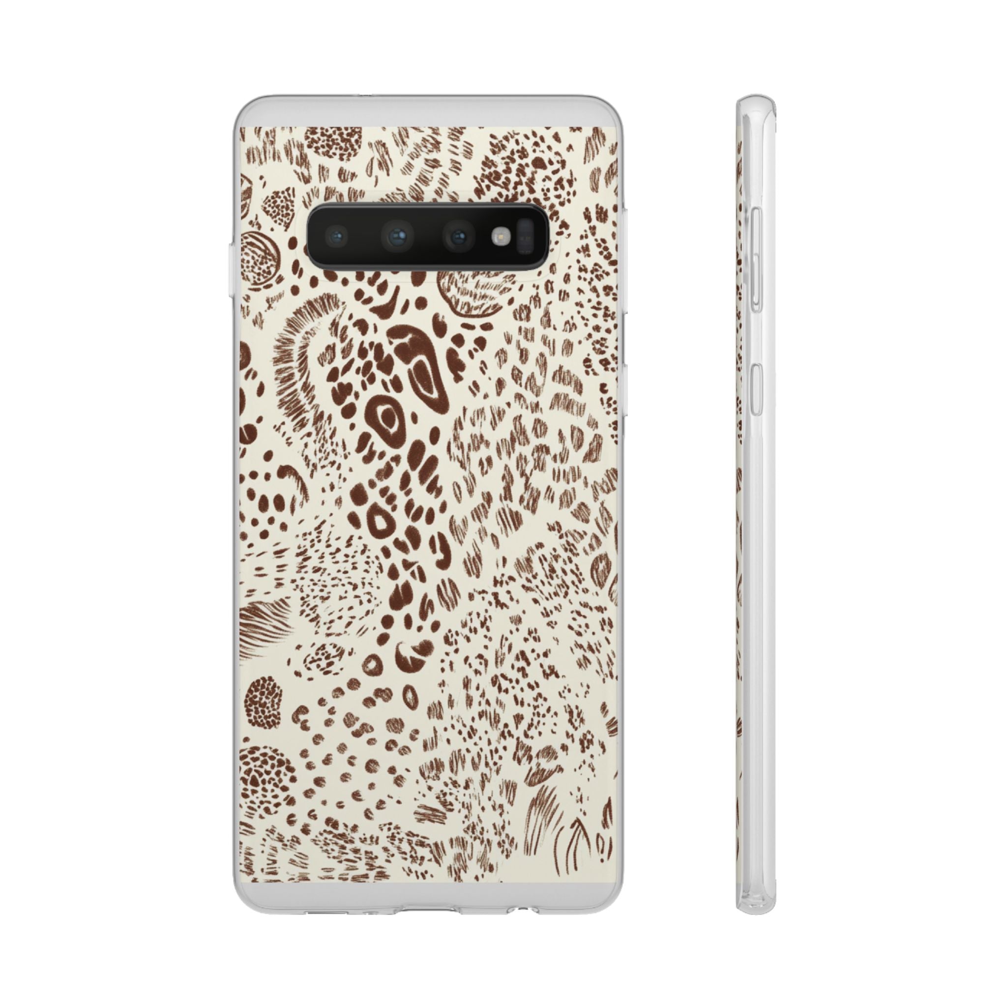 Brown Animal Print Flexi Case, Artsulli - Art is Long, Life is Short, Phone Case, Size, Samsung Galaxy S10, , , , , 14449674871724627566