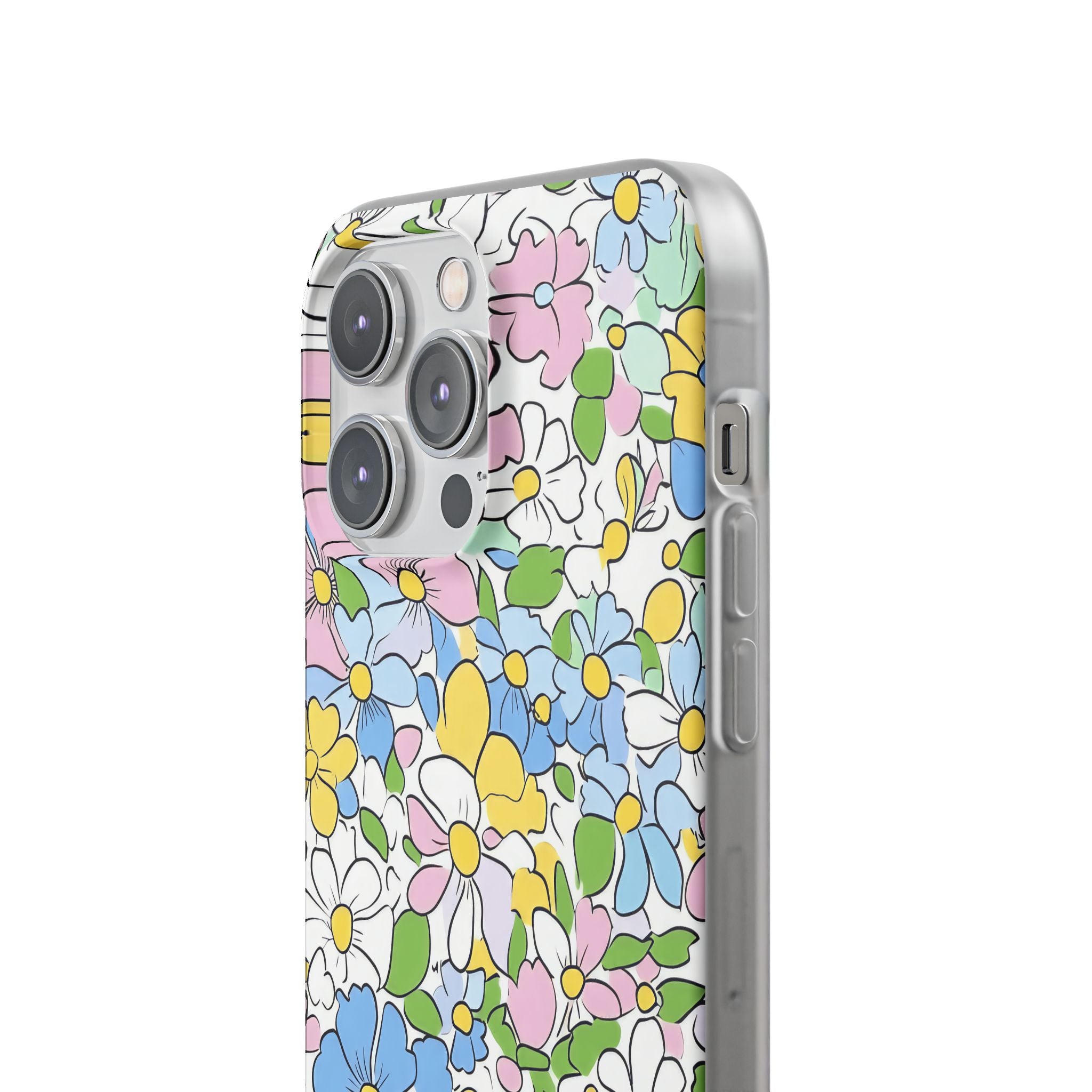 Colorful Floral Clear Flexi Case, Artsulli - Art is Long, Life is Short, Phone Case, , , , , , ,