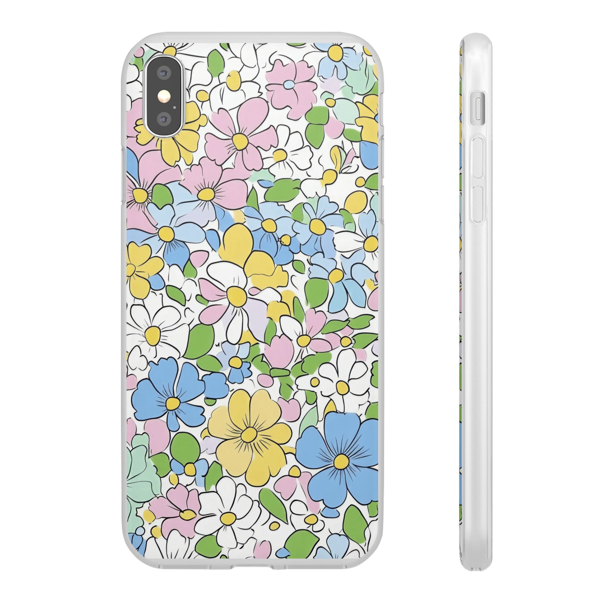 Colorful Floral Clear Flexi Case, Artsulli - Art is Long, Life is Short, Phone Case, Size, iPhone XS MAX with gift packaging, , , , , 29176595262437152573