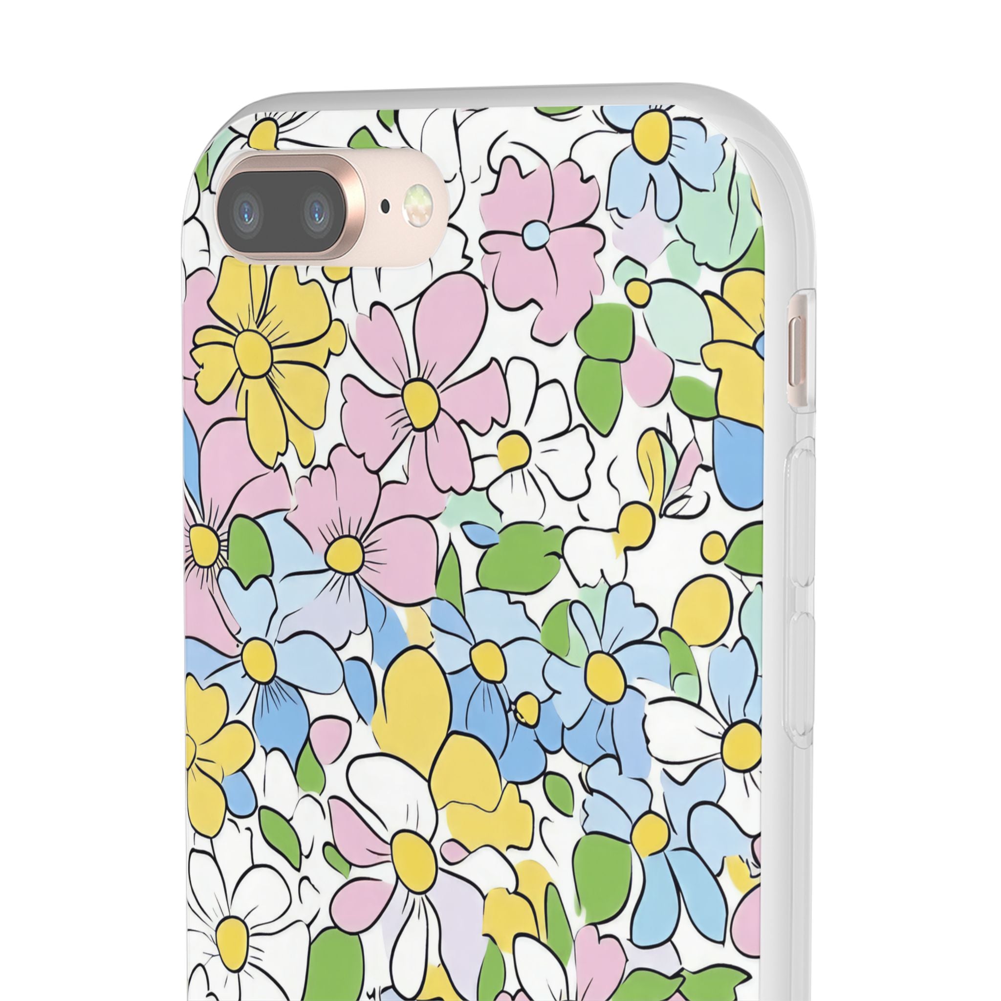 Colorful Floral Clear Flexi Case, Artsulli - Art is Long, Life is Short, Phone Case, , , , , , ,