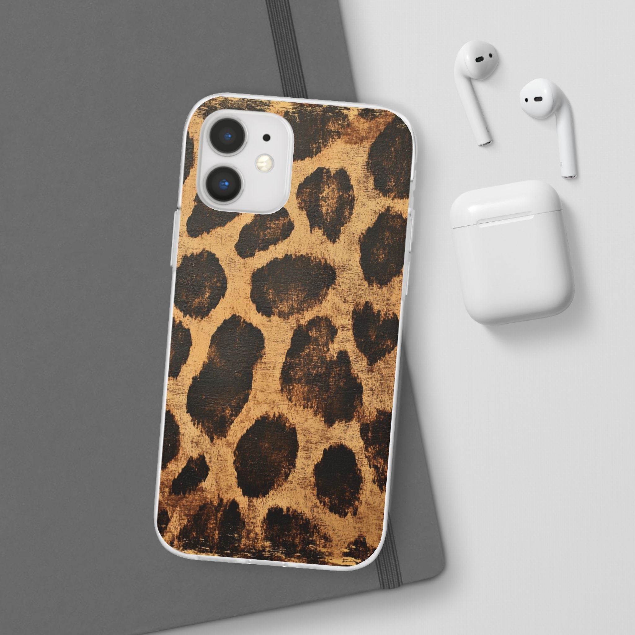 Brown Leopard Print iPhone Case, Artsulli - Art is Long, Life is Short, Phone Case, , , , , , ,