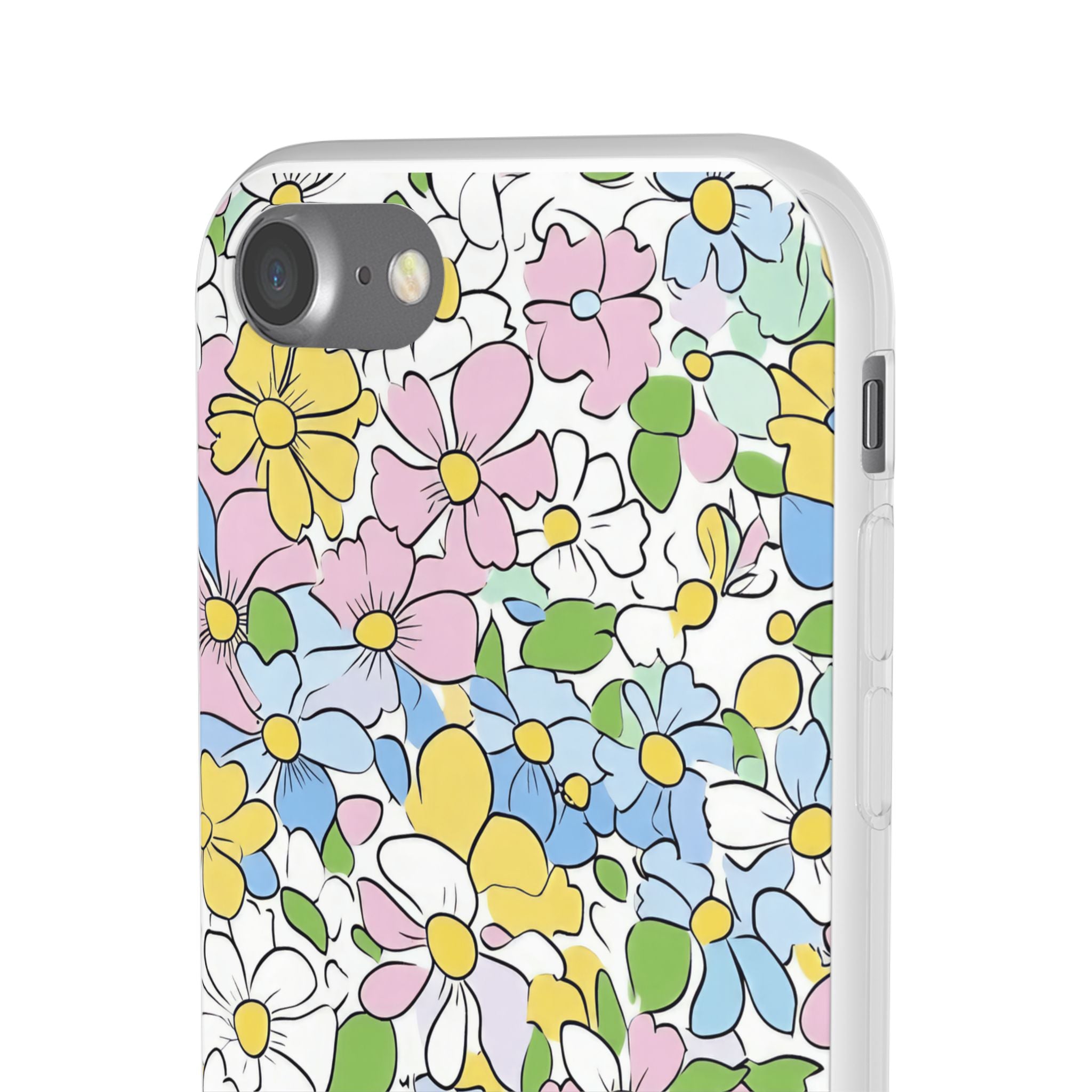Colorful Floral Clear Flexi Case, Artsulli - Art is Long, Life is Short, Phone Case, , , , , , ,