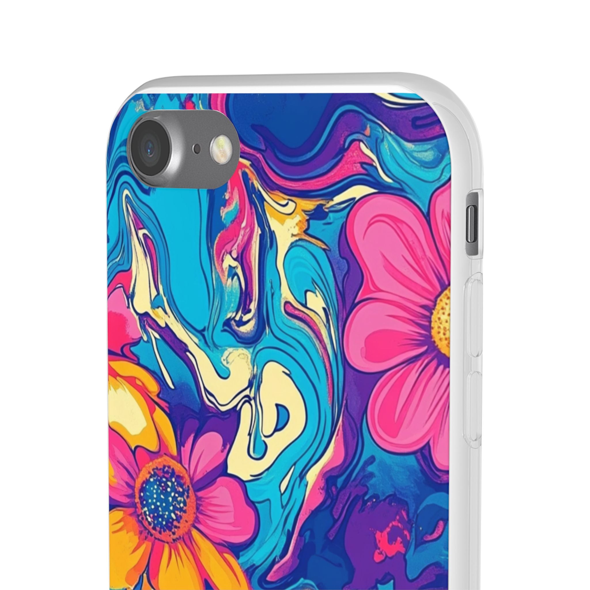Vibrant Psychedelic Floral Flexi Case, Artsulli - Art is Long, Life is Short, Phone Case, , , , , , ,