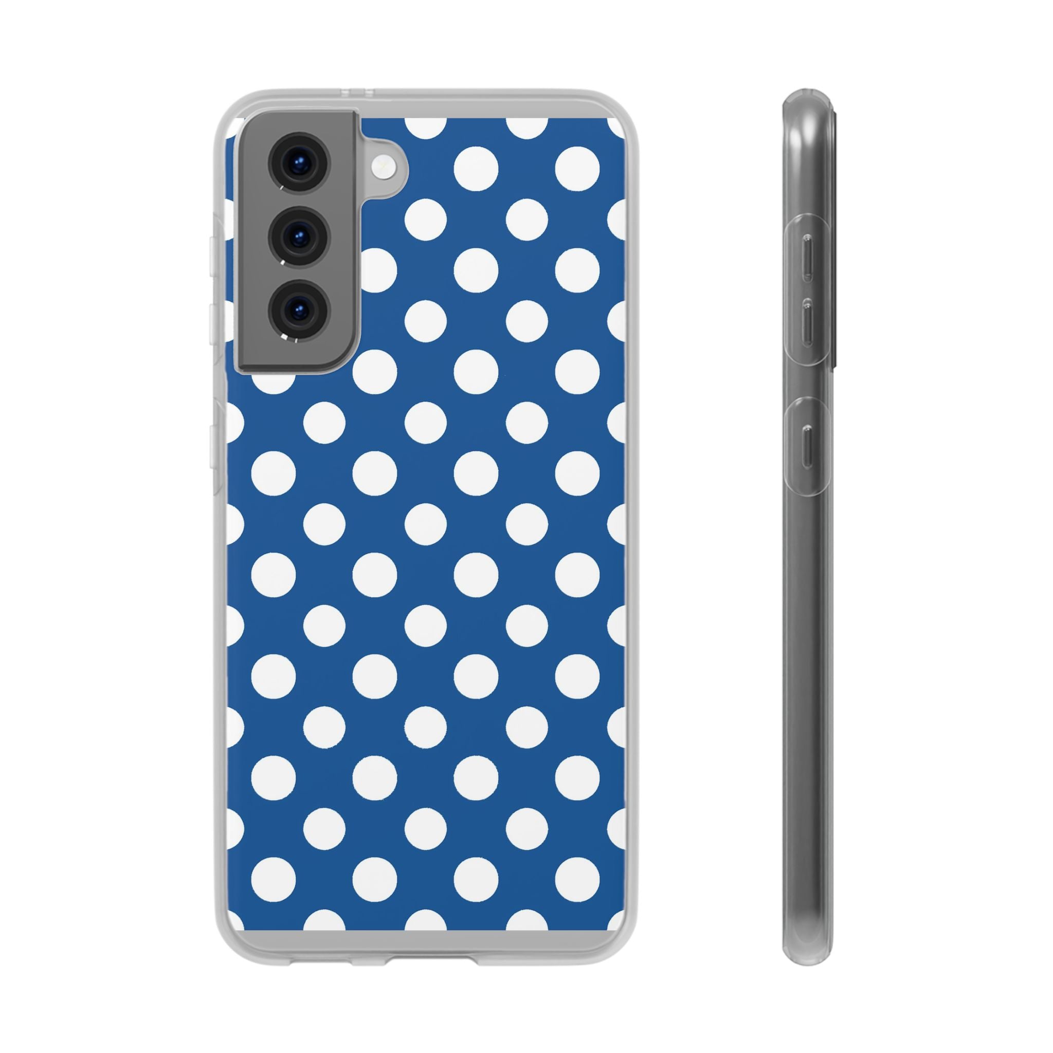 Blue and White Polka Dot iPhone Case, Artsulli - Art is Long, Life is Short, Phone Case, Size, Samsung Galaxy S21 with gift packaging, , , , , 20900376187024486291