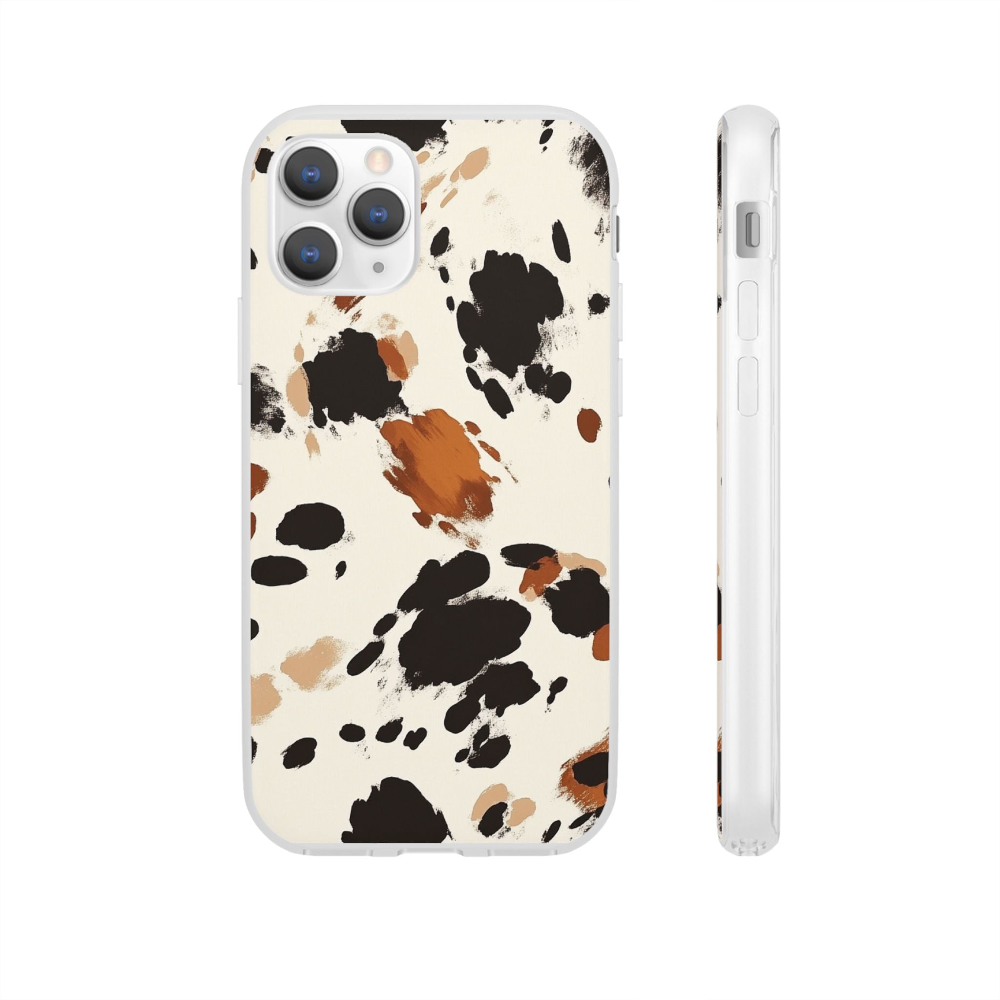 Brown Cow Print Phone Case, Artsulli - Art is Long, Life is Short, Phone Case, Size, iPhone 11 Pro, , , , , 13403832242817776198