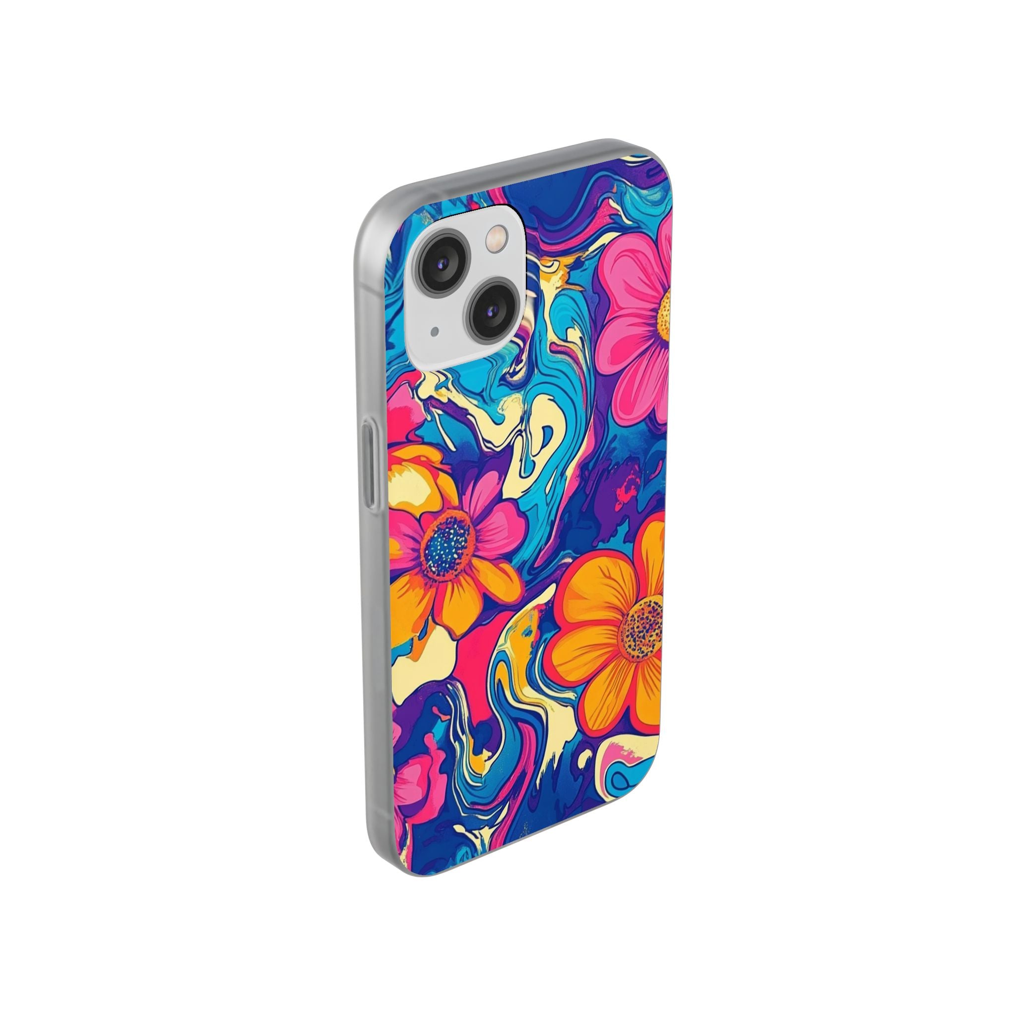 Vibrant Psychedelic Floral Flexi Case, Artsulli - Art is Long, Life is Short, Phone Case, , , , , , ,