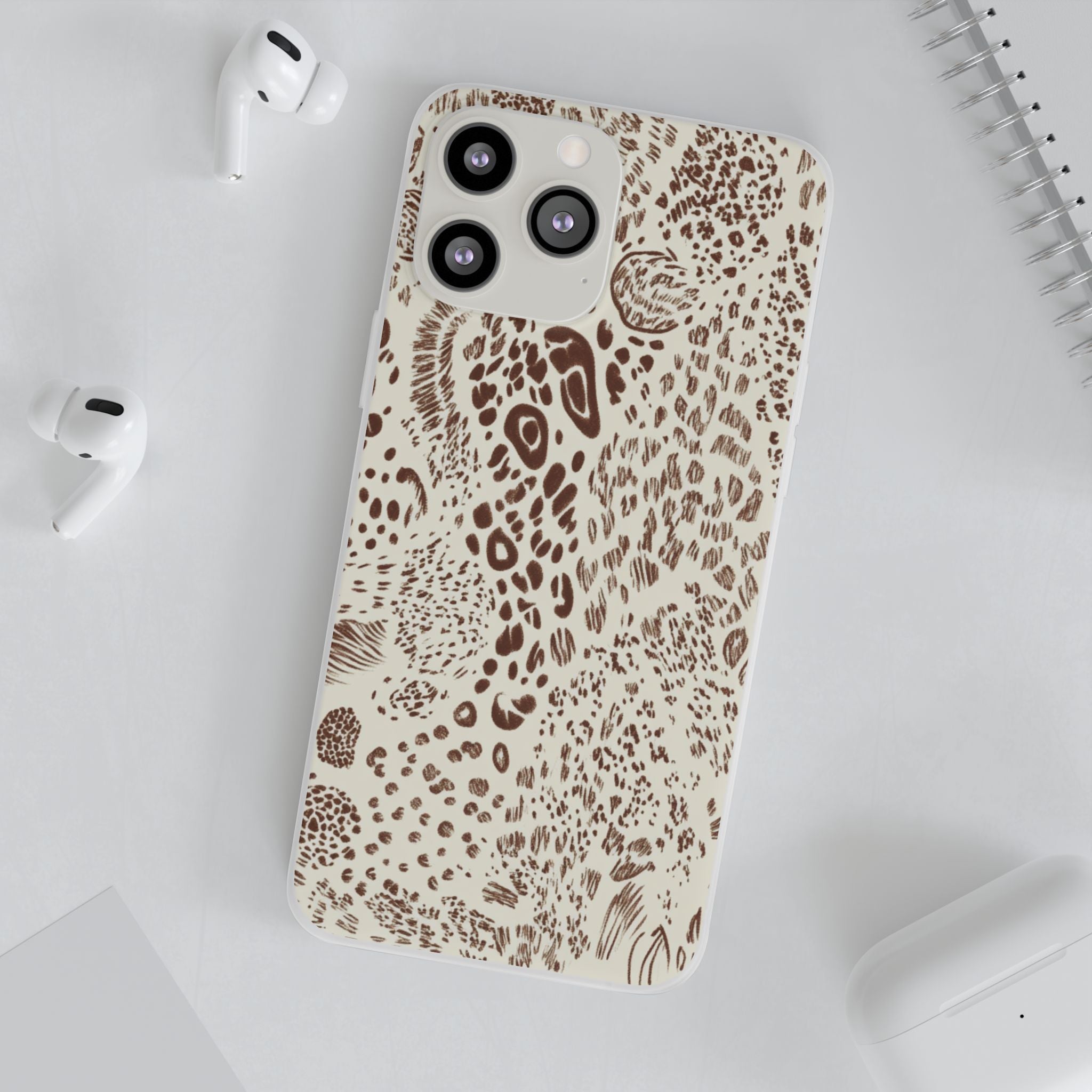 Brown Animal Print Flexi Case, Artsulli - Art is Long, Life is Short, Phone Case, , , , , , ,