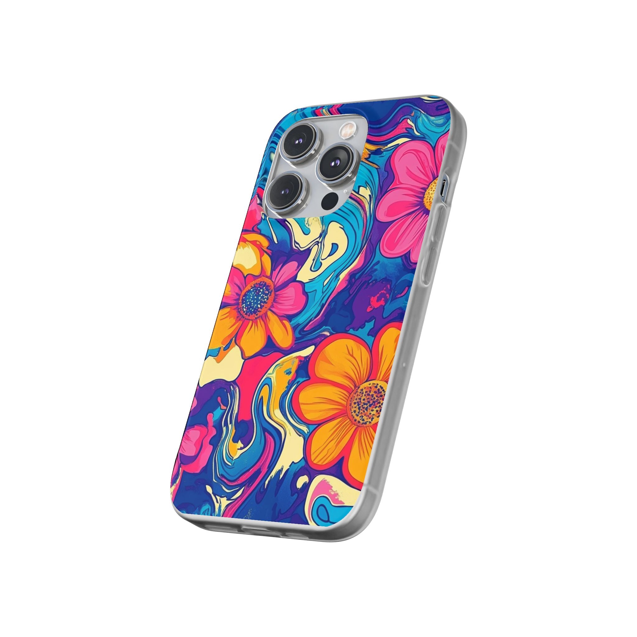 Vibrant Psychedelic Floral Flexi Case, Artsulli - Art is Long, Life is Short, Phone Case, , , , , , ,
