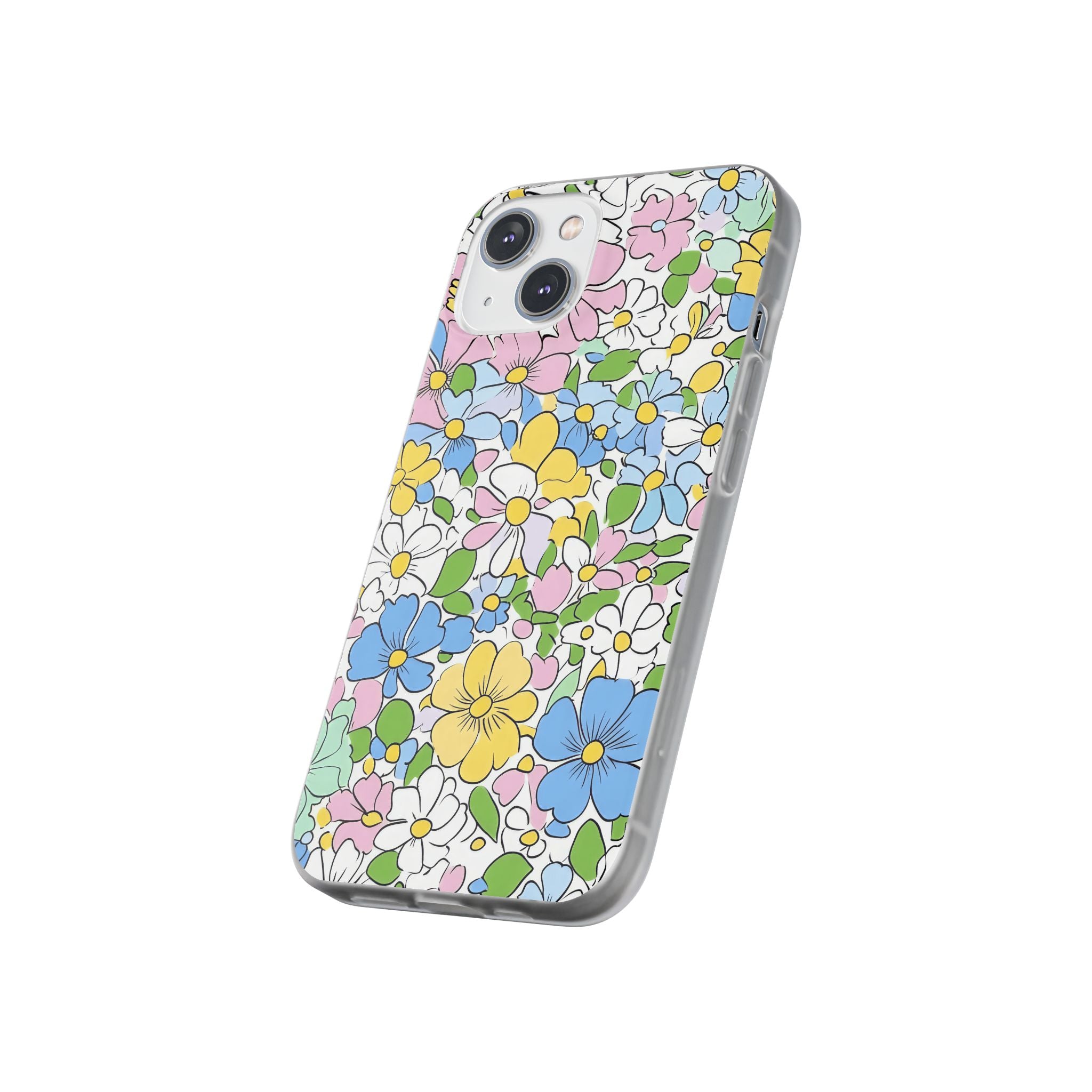 Colorful Floral Clear Flexi Case, Artsulli - Art is Long, Life is Short, Phone Case, , , , , , ,