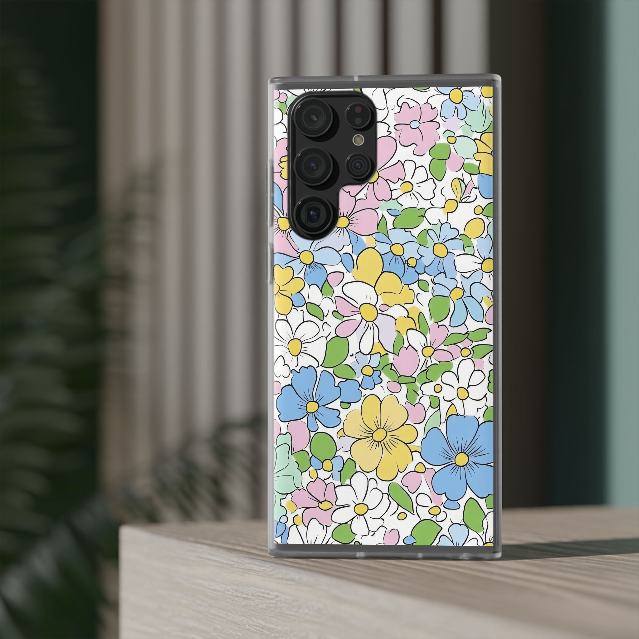Colorful Floral Clear Flexi Case, Artsulli - Art is Long, Life is Short, Phone Case, , , , , , ,