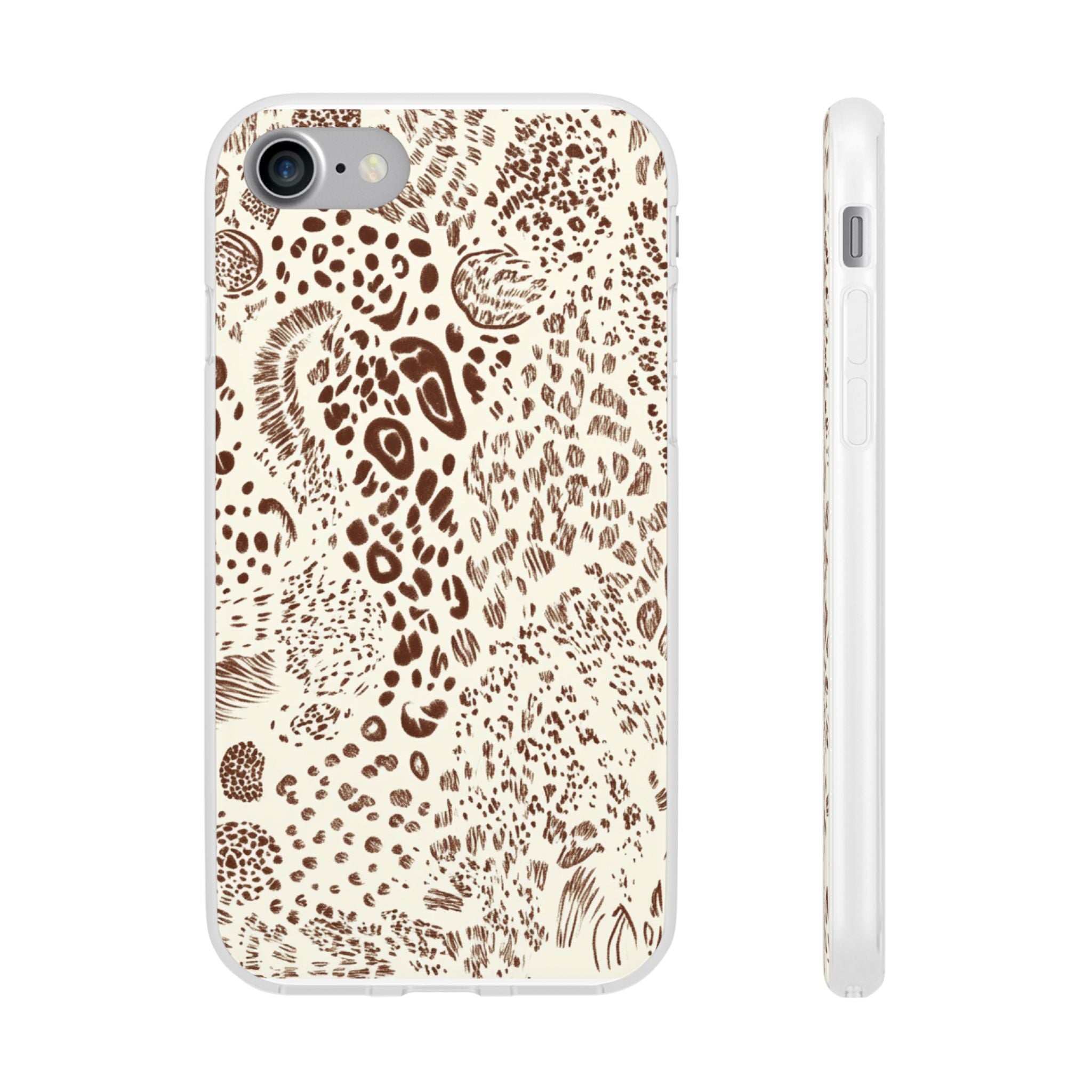 Brown Animal Print Flexi Case, Artsulli - Art is Long, Life is Short, Phone Case, Size, iPhone 7 with gift packaging, , , , , 25493838413119422005