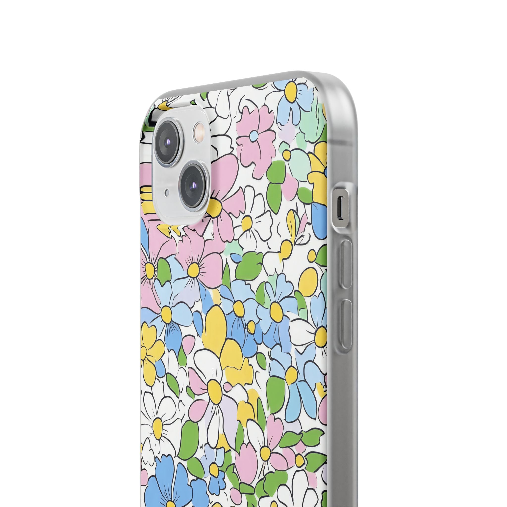 Colorful Floral Clear Flexi Case, Artsulli - Art is Long, Life is Short, Phone Case, , , , , , ,