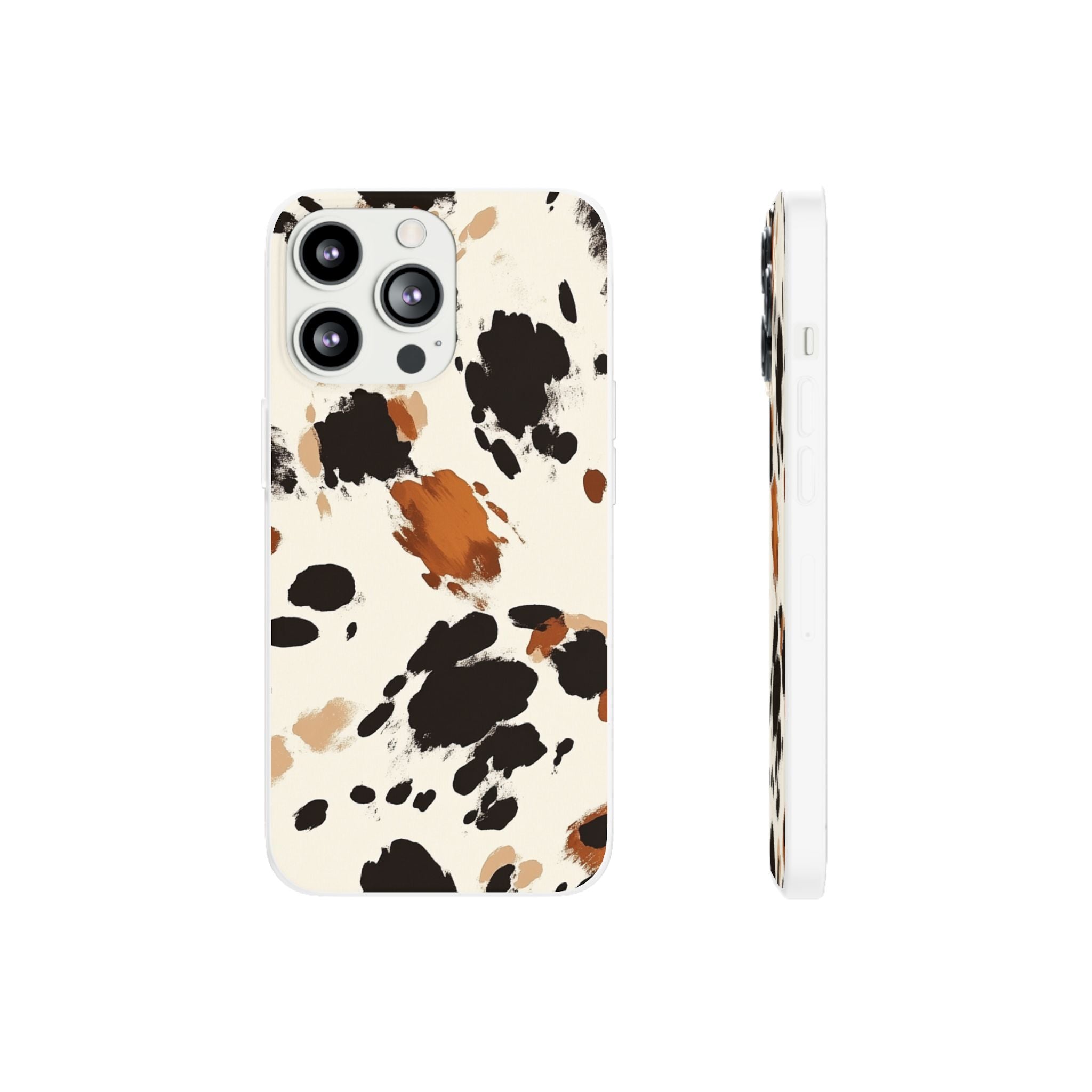 Brown Cow Print Phone Case, Artsulli - Art is Long, Life is Short, Phone Case, Size, iPhone 13 Pro with gift packaging, , , , , 82275627341616396997