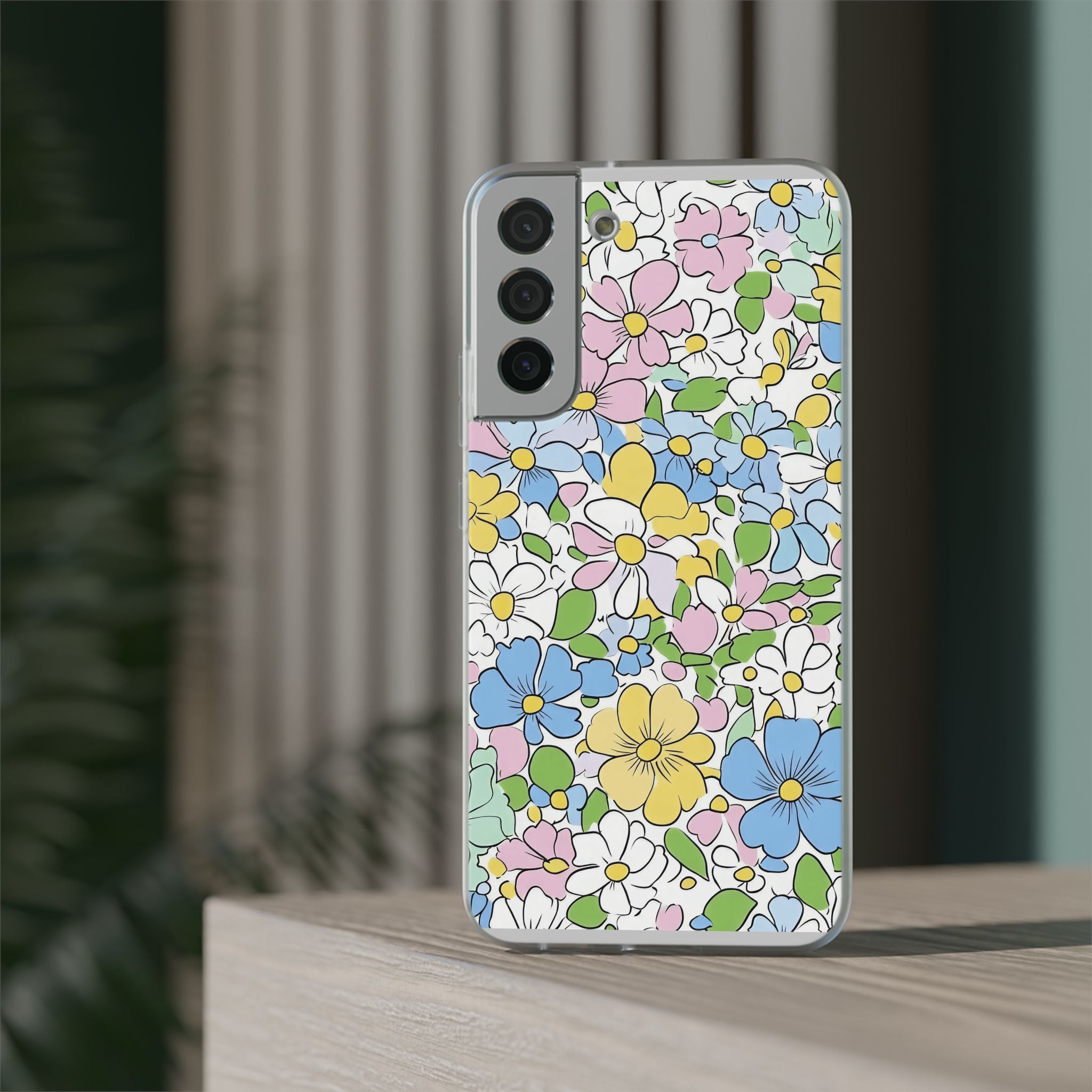 Colorful Floral Clear Flexi Case, Artsulli - Art is Long, Life is Short, Phone Case, , , , , , ,