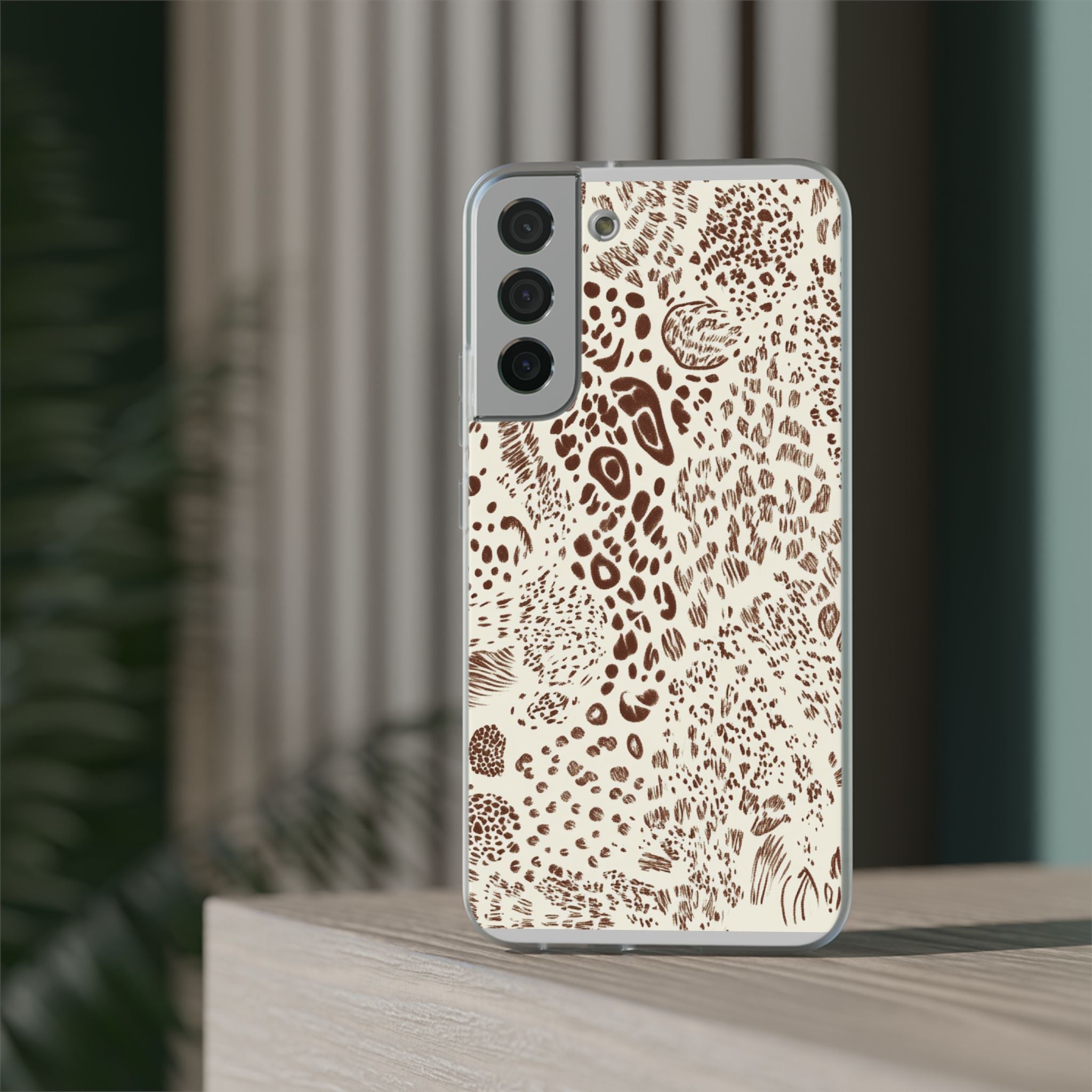 Brown Animal Print Flexi Case, Artsulli - Art is Long, Life is Short, Phone Case, , , , , , ,