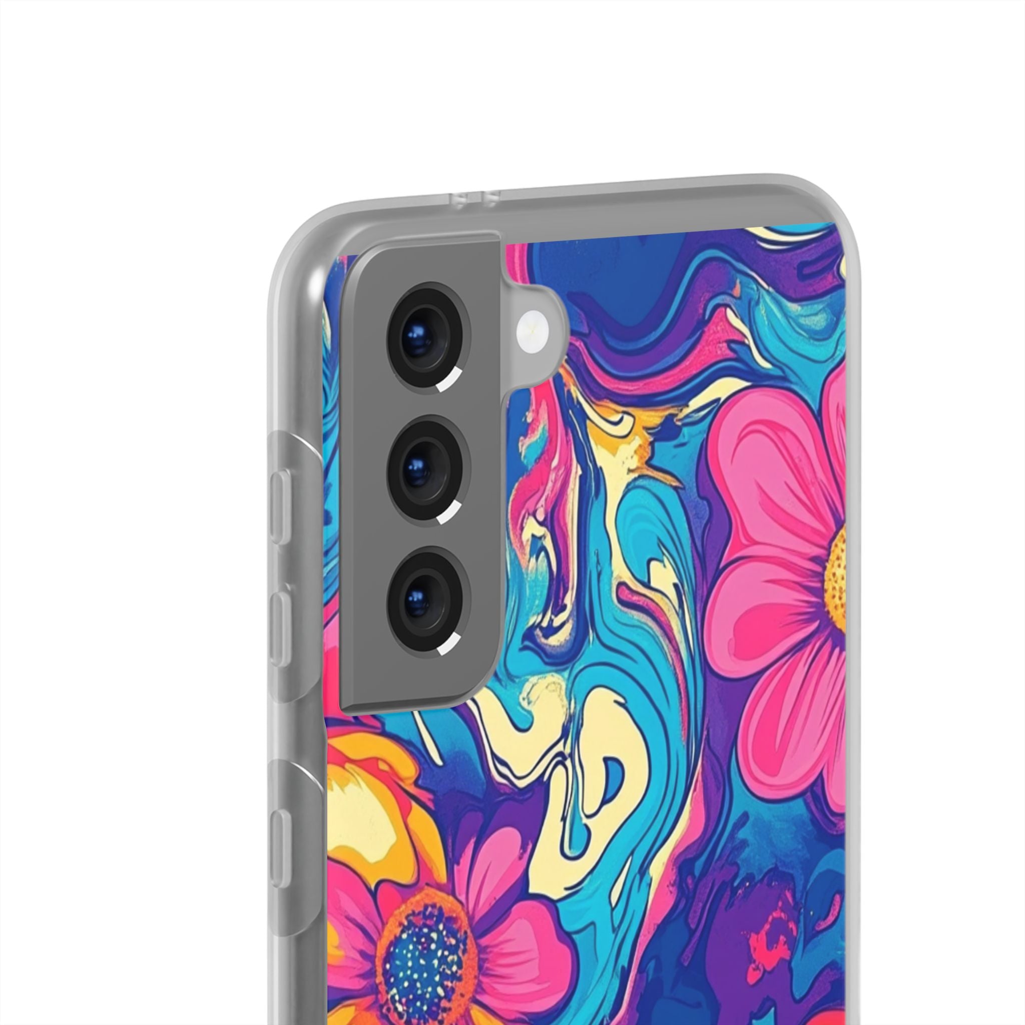 Vibrant Psychedelic Floral Flexi Case, Artsulli - Art is Long, Life is Short, Phone Case, , , , , , ,