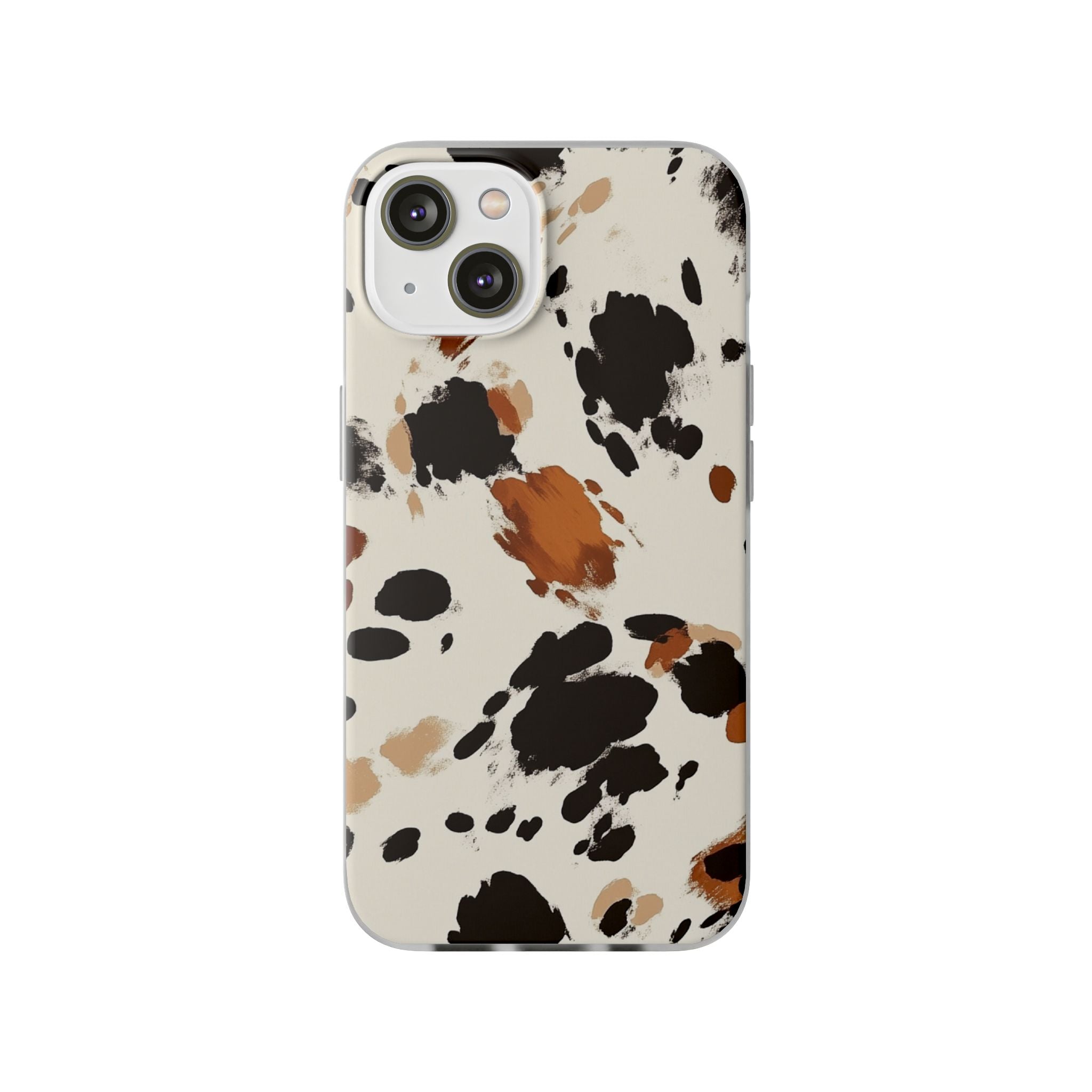 Brown Cow Print Phone Case, Artsulli - Art is Long, Life is Short, Phone Case, Size, iPhone 14 with gift packaging, , , , , 11580958514547408627