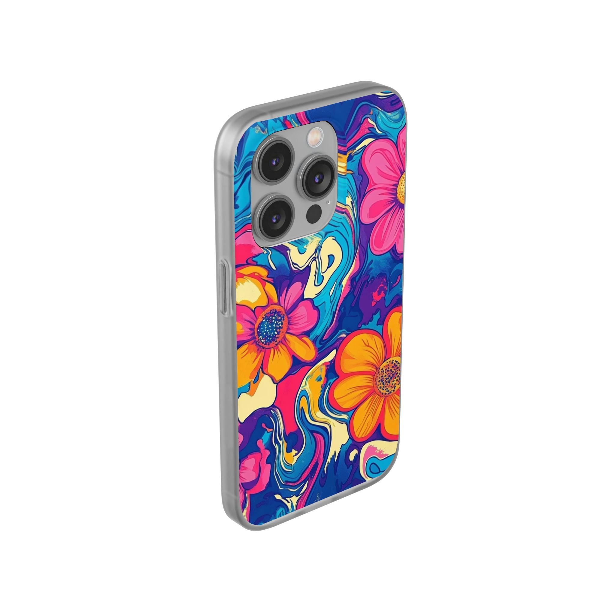 Vibrant Psychedelic Floral Flexi Case, Artsulli - Art is Long, Life is Short, Phone Case, , , , , , ,
