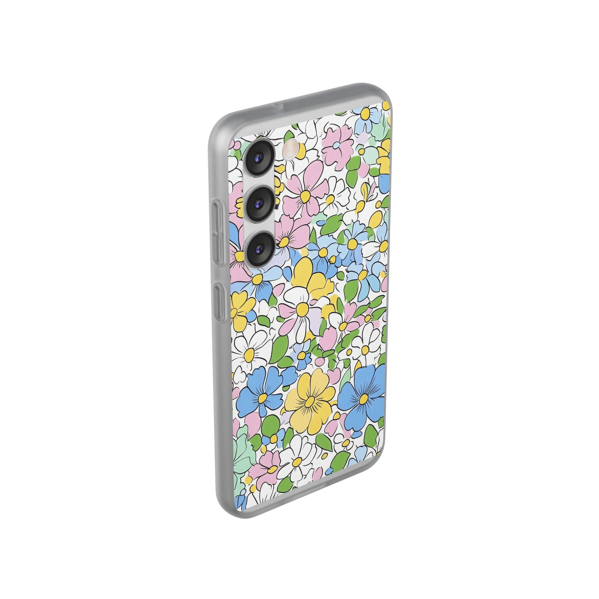 Colorful Floral Clear Flexi Case, Artsulli - Art is Long, Life is Short, Phone Case, , , , , , ,