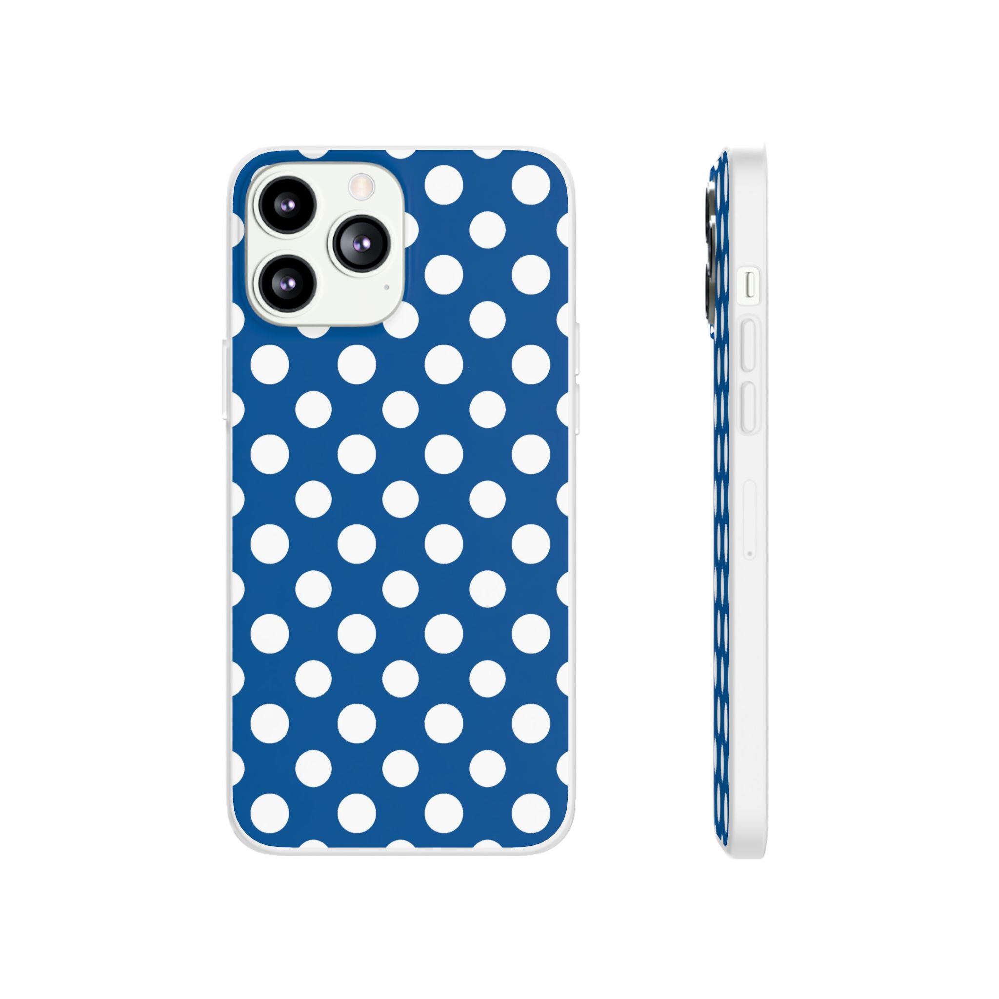 Blue and White Polka Dot iPhone Case, Artsulli - Art is Long, Life is Short, Phone Case, Size, iPhone 13 Pro Max, , , , , 18288628065958478625