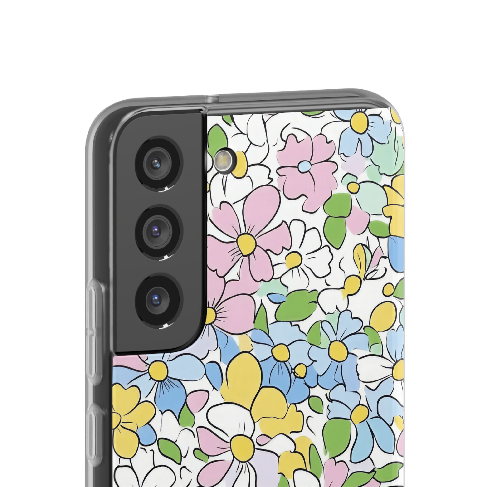 Colorful Floral Clear Flexi Case, Artsulli - Art is Long, Life is Short, Phone Case, , , , , , ,