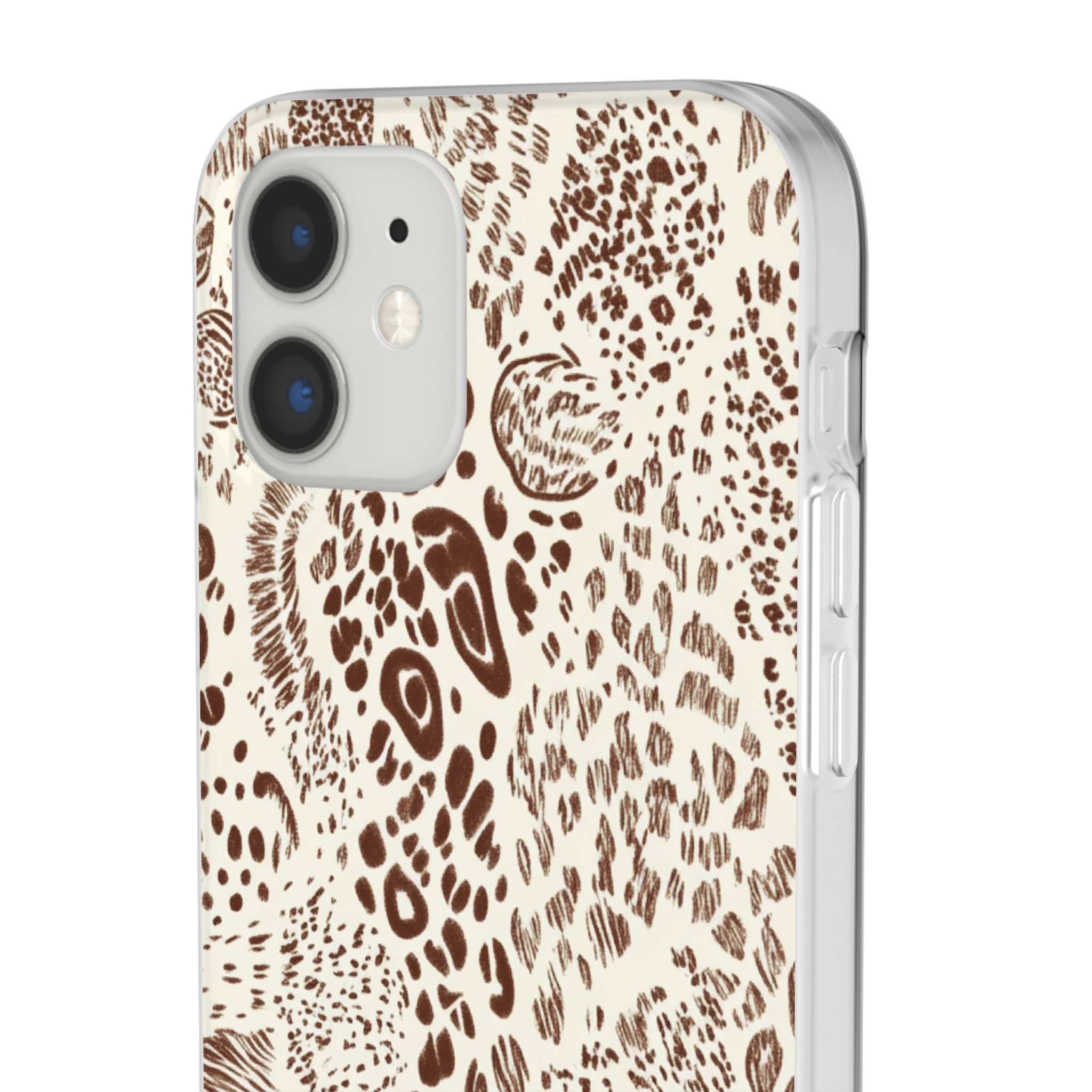 Brown Animal Print Flexi Case, Artsulli - Art is Long, Life is Short, Phone Case, , , , , , ,