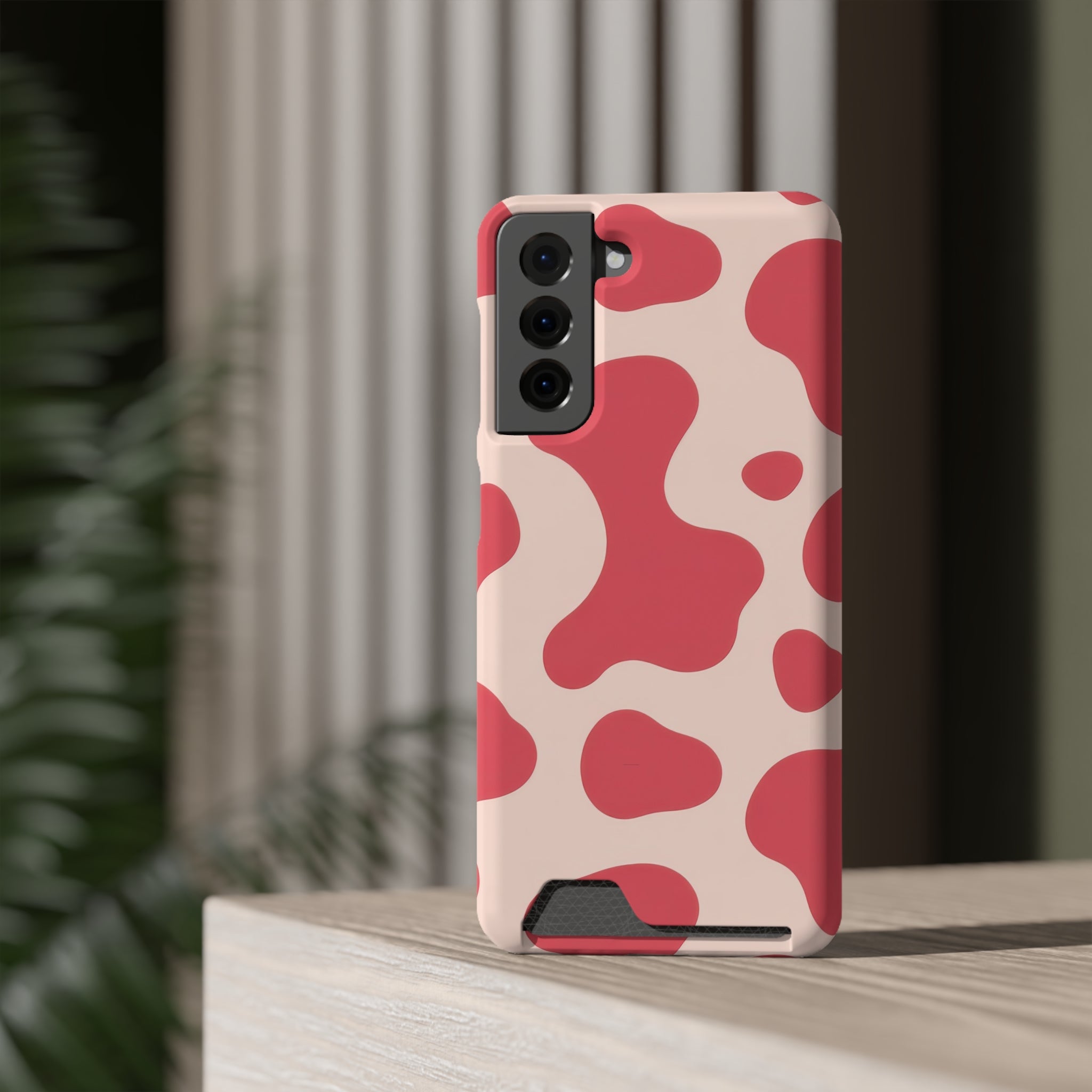 Red Jungle Cow Phone Case With Card Holder, Artsulli - Art is Long, Life is Short, Phone Case, , , , , , ,