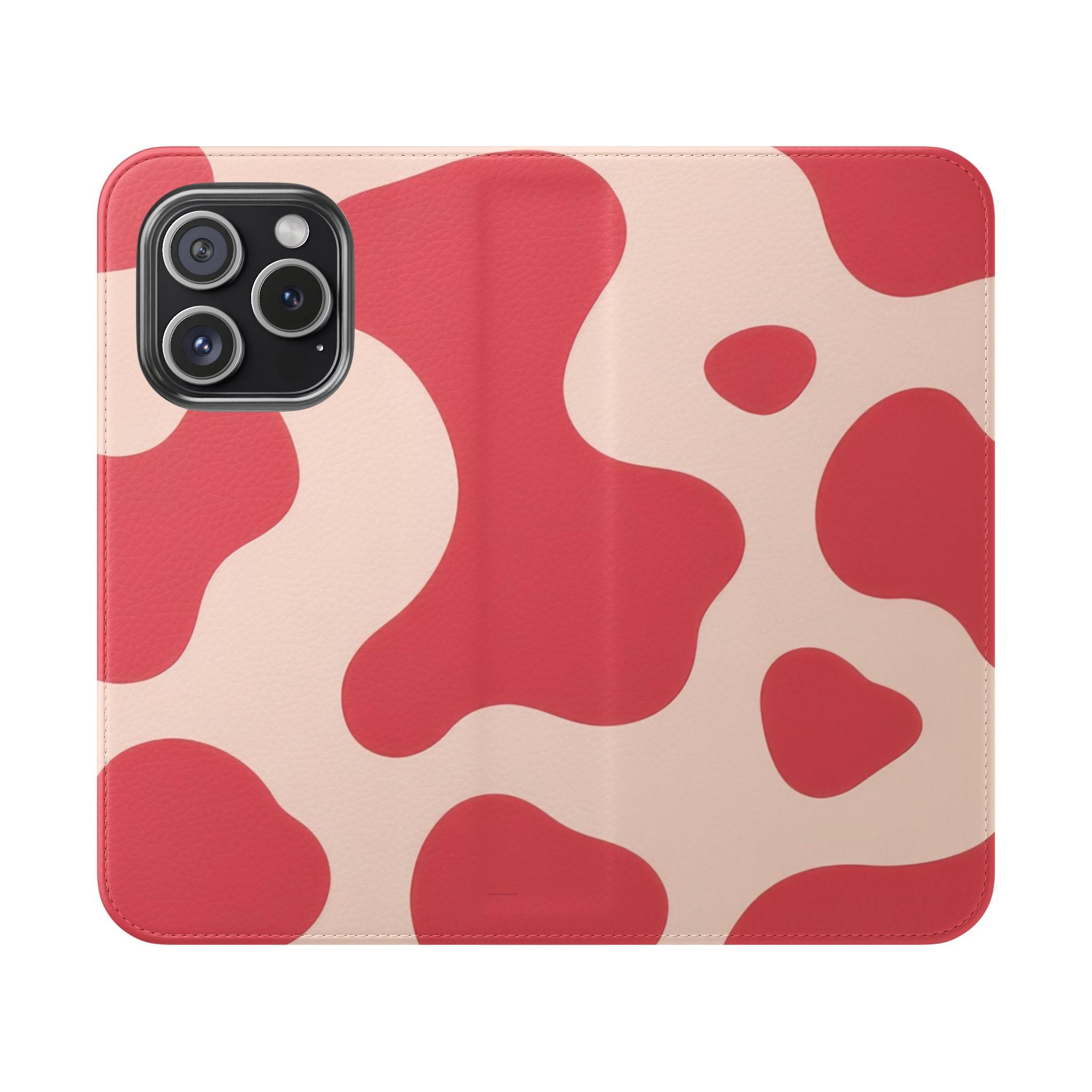 Red Jungle Cow Flip Cases, Artsulli - Art is Long, Life is Short, Phone Case, Size, iPhone 15 Pro, , , , , 94014331105684544673