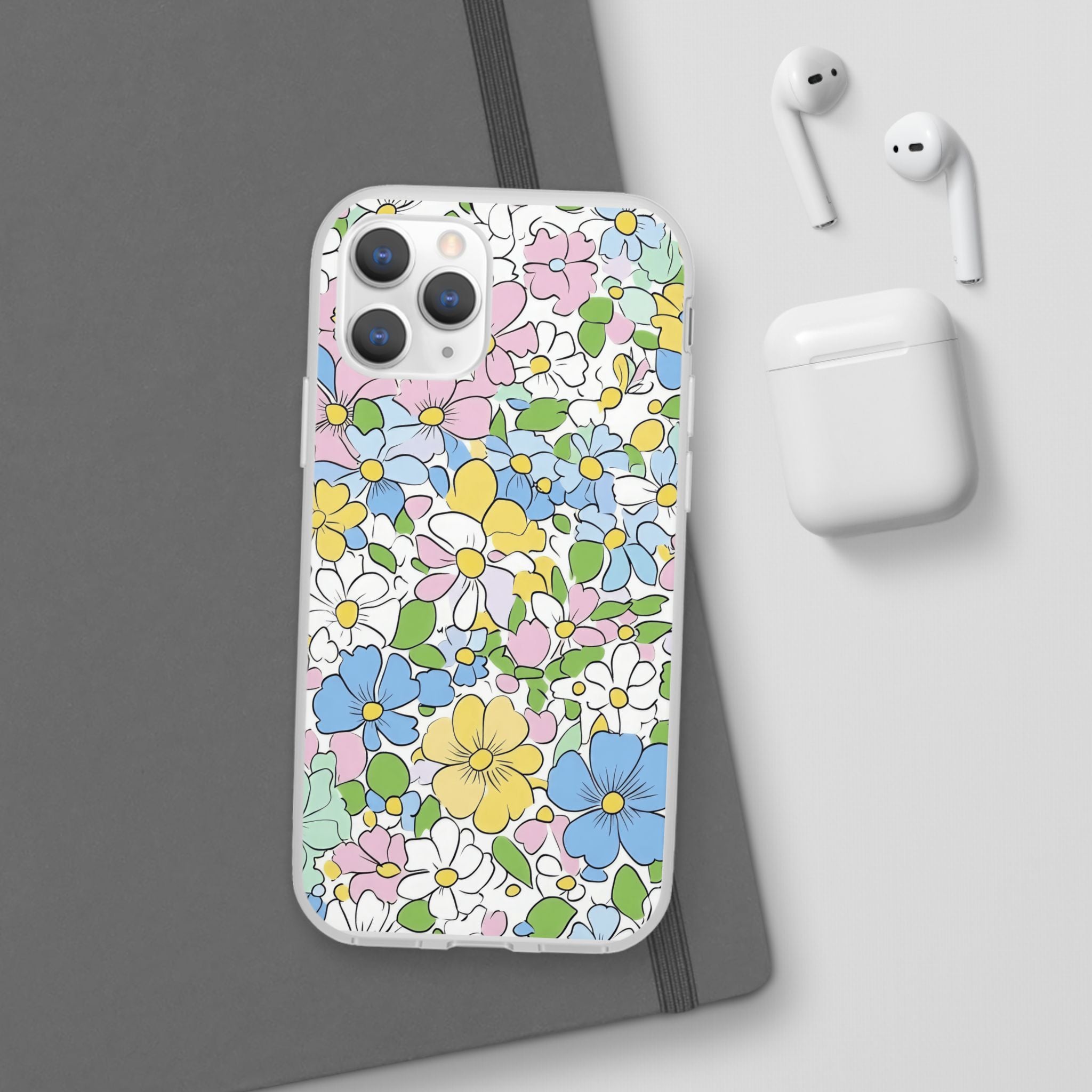 Colorful Floral Clear Flexi Case, Artsulli - Art is Long, Life is Short, Phone Case, , , , , , ,