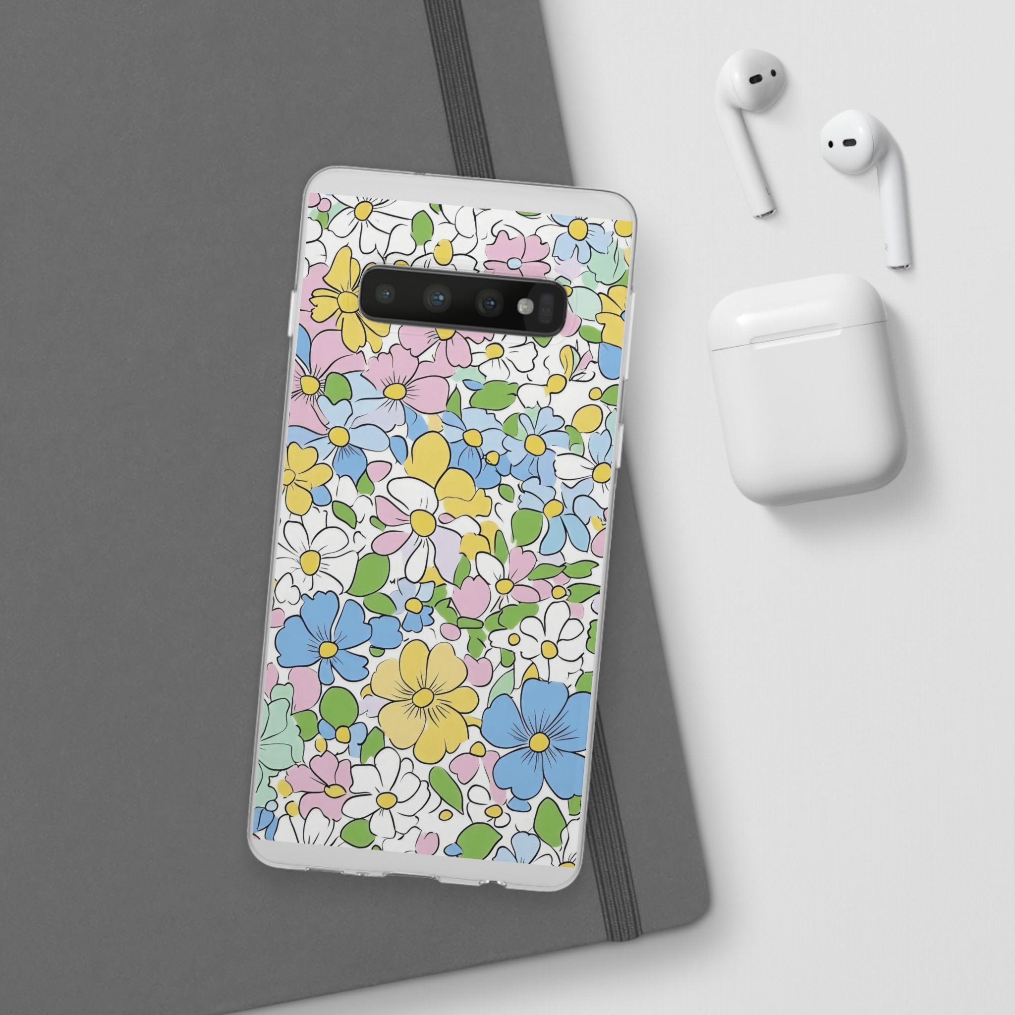 Colorful Floral Clear Flexi Case, Artsulli - Art is Long, Life is Short, Phone Case, , , , , , ,