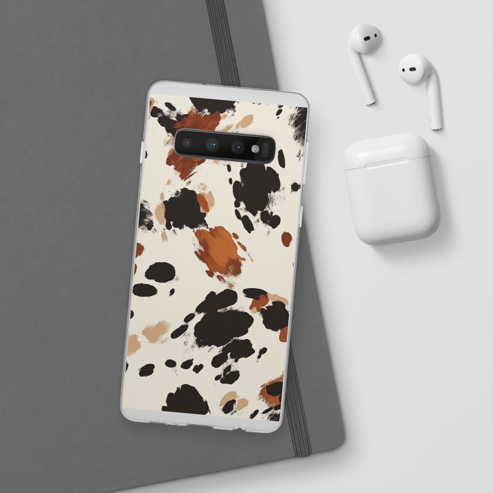 Brown Cow Print Phone Case, Artsulli - Art is Long, Life is Short, Phone Case, , , , , , ,