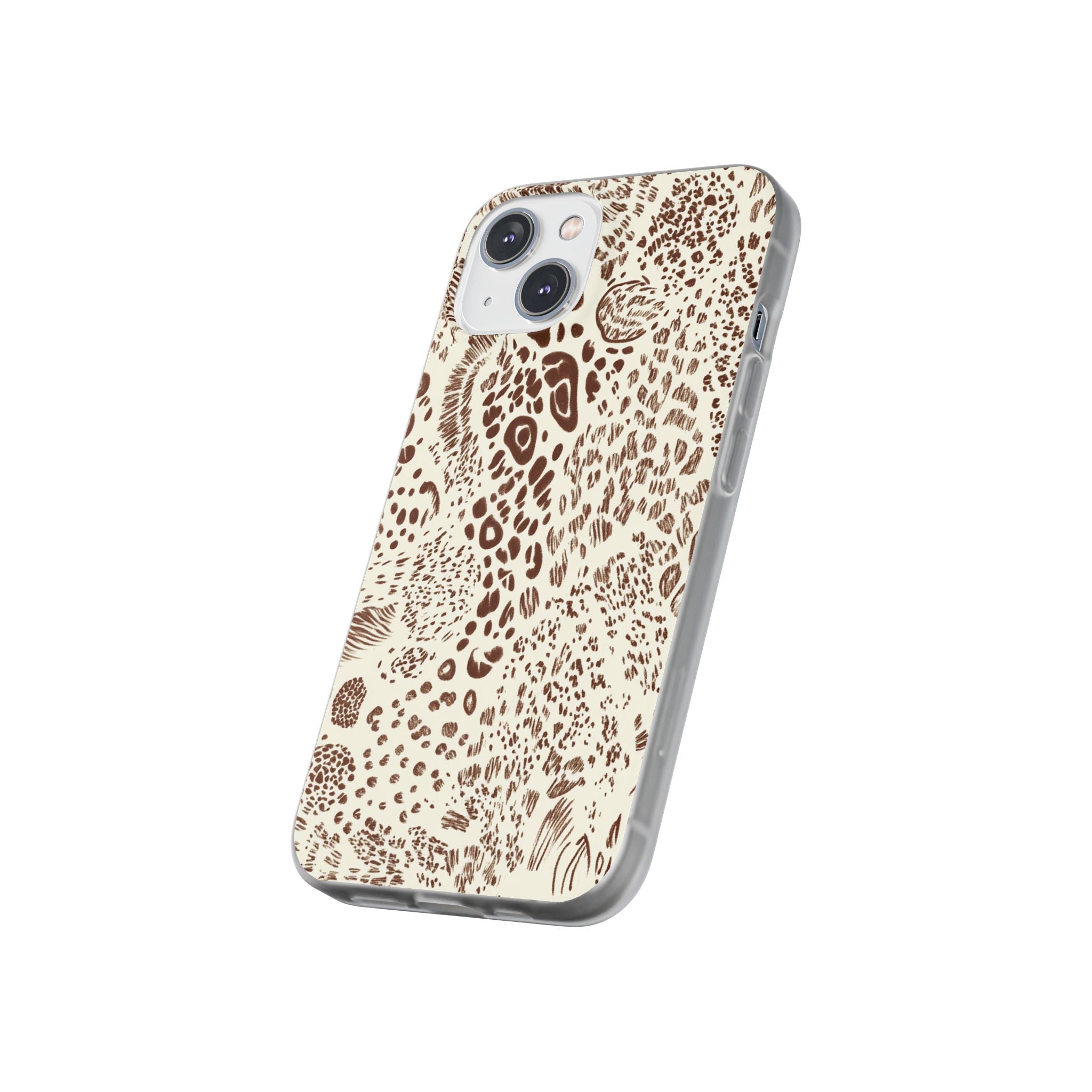 Brown Animal Print Flexi Case, Artsulli - Art is Long, Life is Short, Phone Case, , , , , , ,