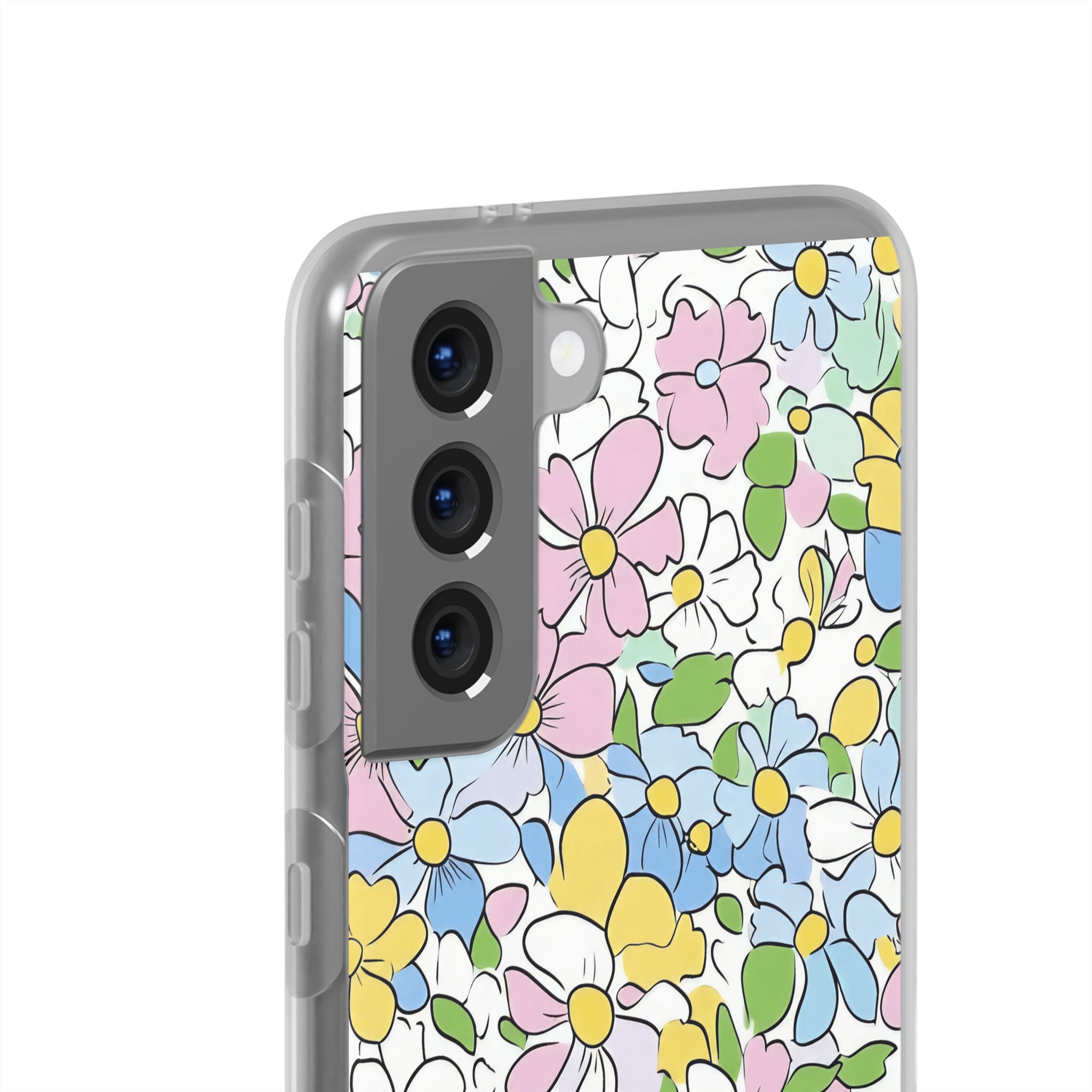 Colorful Floral Clear Flexi Case, Artsulli - Art is Long, Life is Short, Phone Case, , , , , , ,
