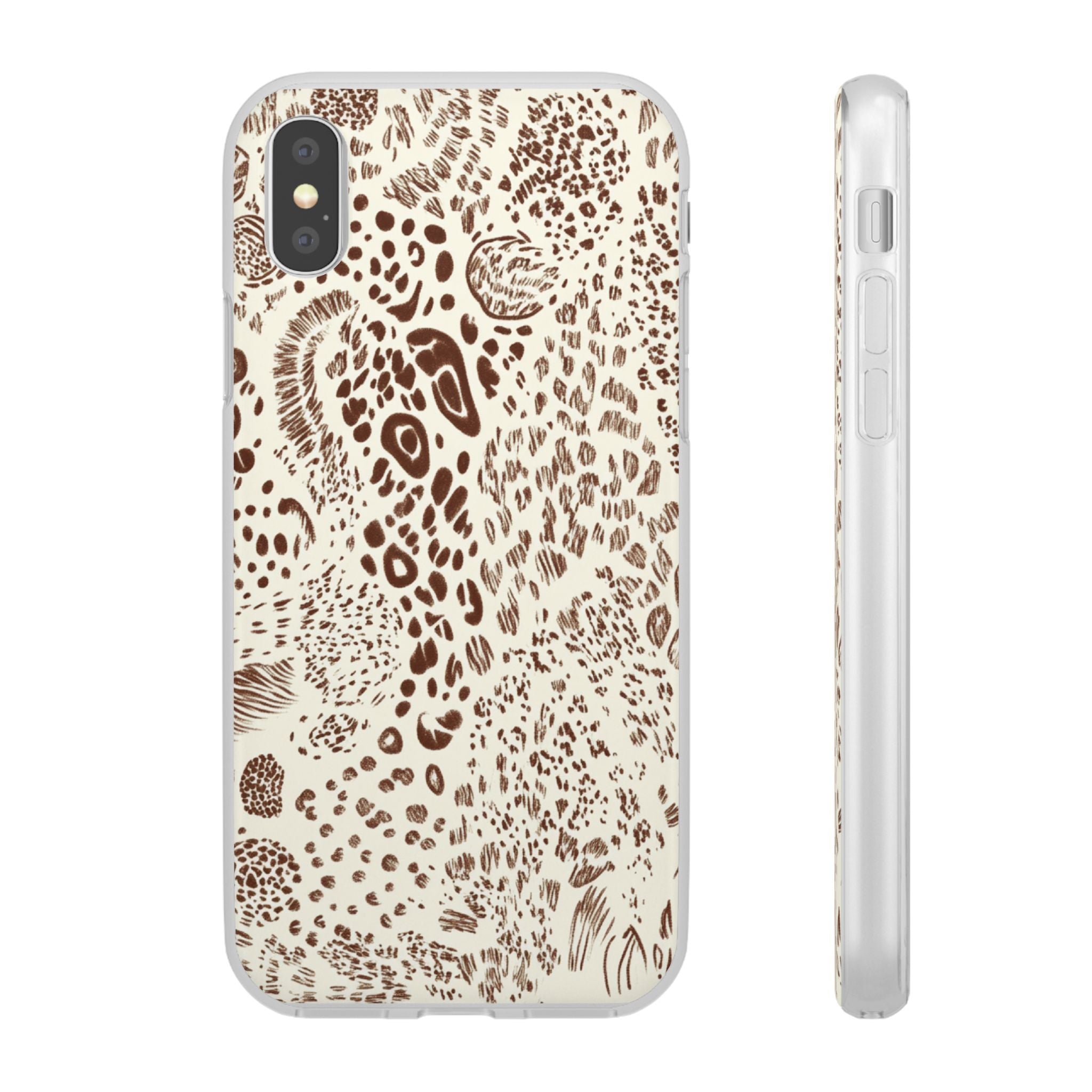 Brown Animal Print Flexi Case, Artsulli - Art is Long, Life is Short, Phone Case, Size, iPhone XS with gift packaging, , , , , 20540623413675335541