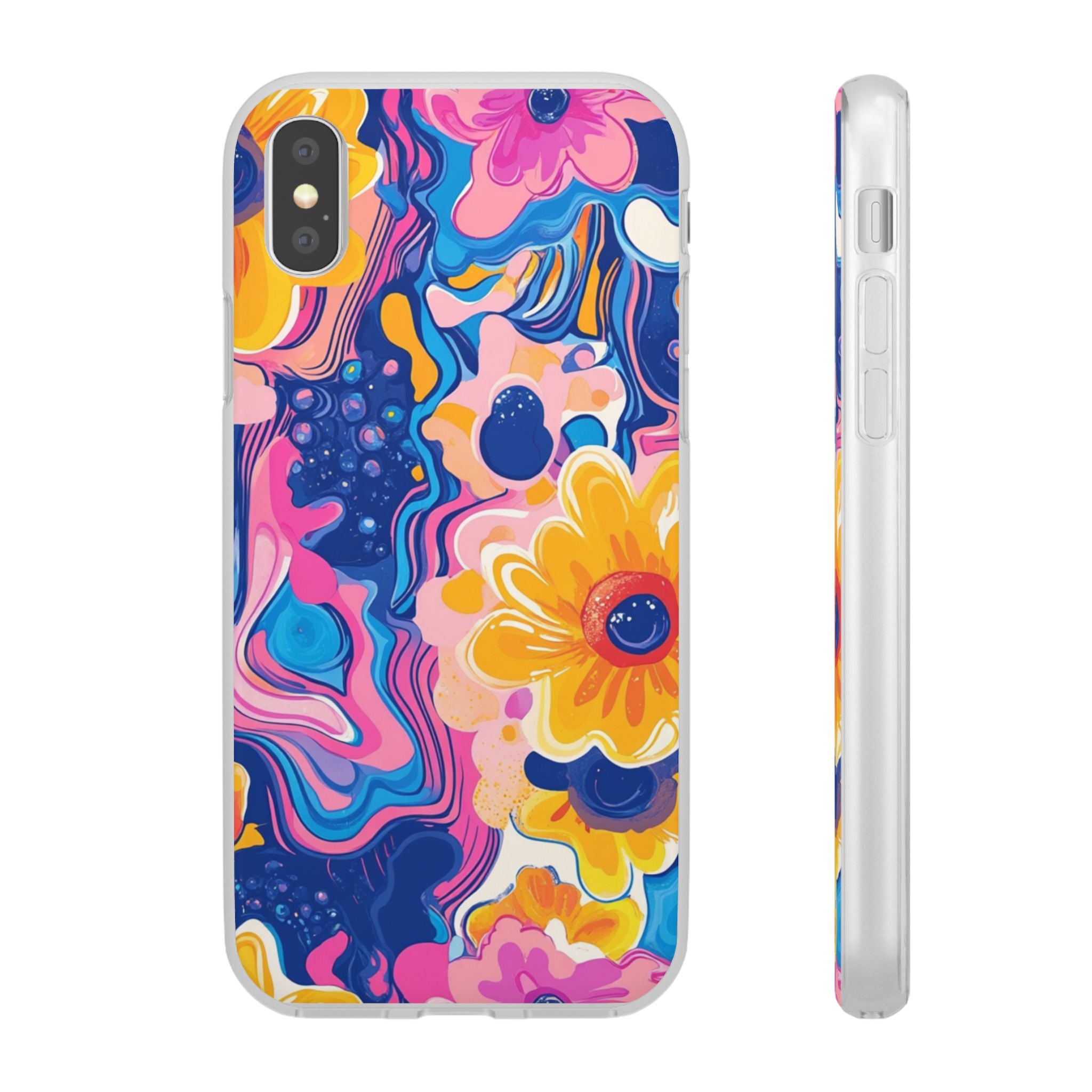 Psychedelic Floral iPhone Case, Artsulli - Art is Long, Life is Short, Phone Case, Size, iPhone XS, , , , , 35145115899434356482