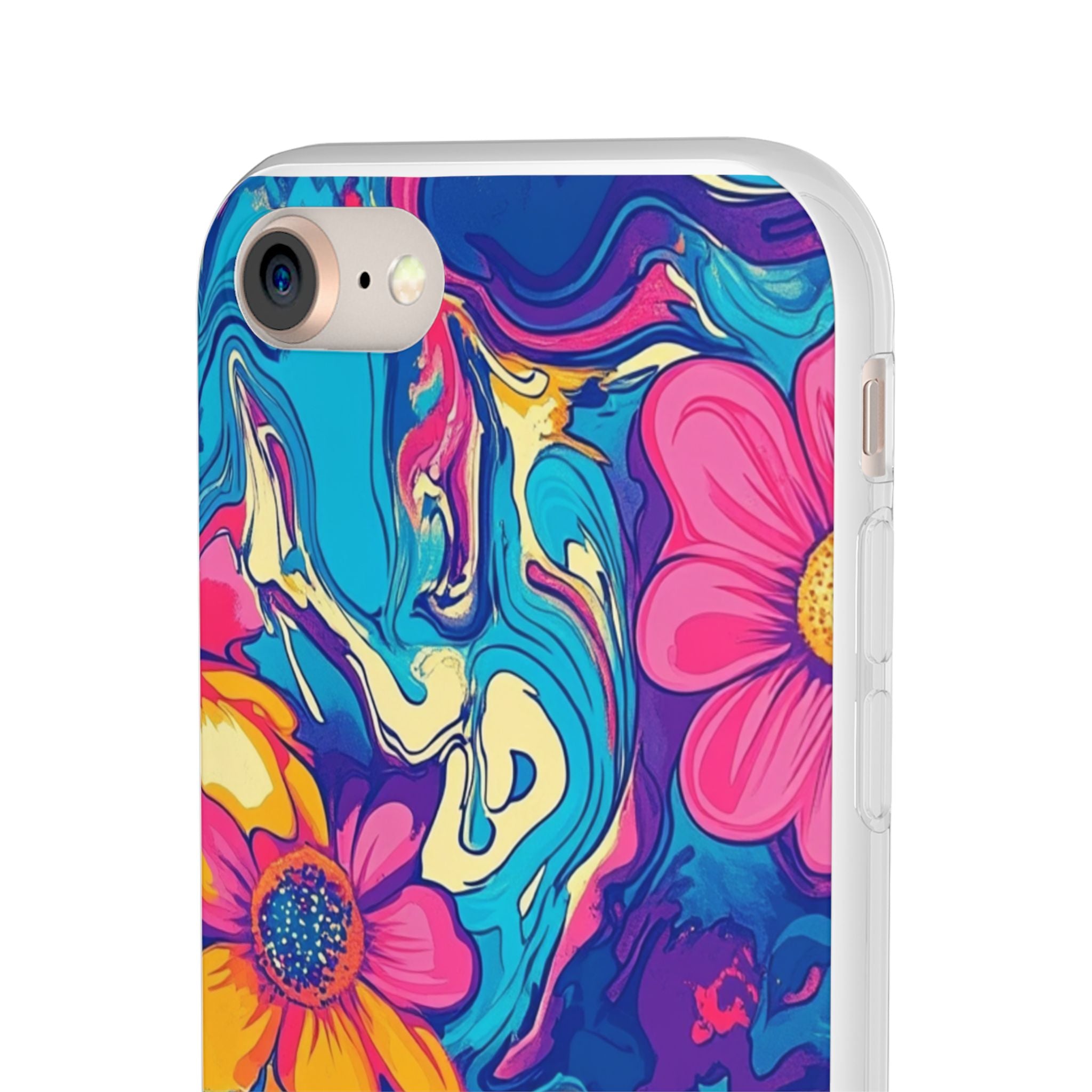 Vibrant Psychedelic Floral Flexi Case, Artsulli - Art is Long, Life is Short, Phone Case, , , , , , ,