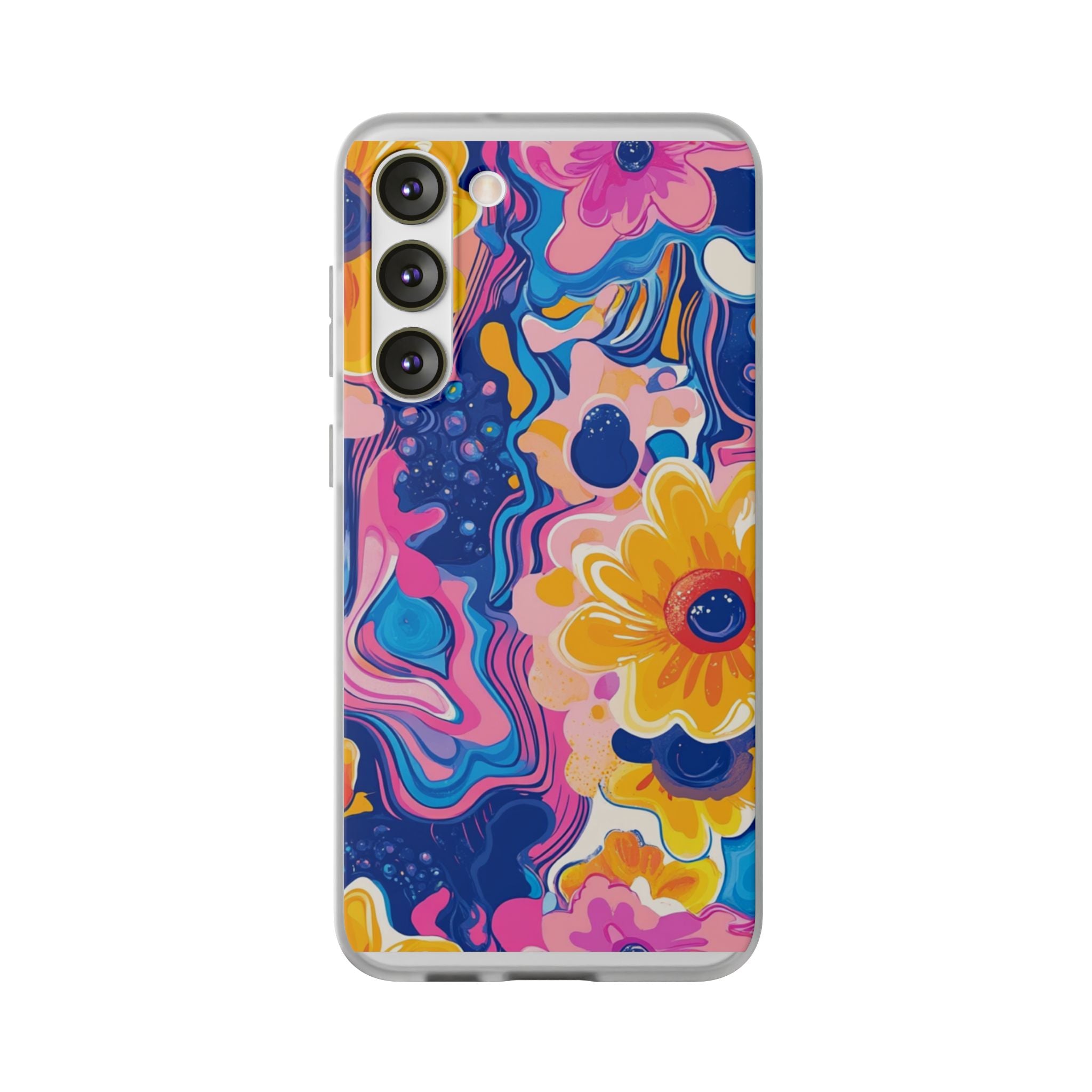 Psychedelic Floral iPhone Case, Artsulli - Art is Long, Life is Short, Phone Case, Size, Samsung Galaxy S23 Plus with gift packaging, , , , , 17413185447921444450