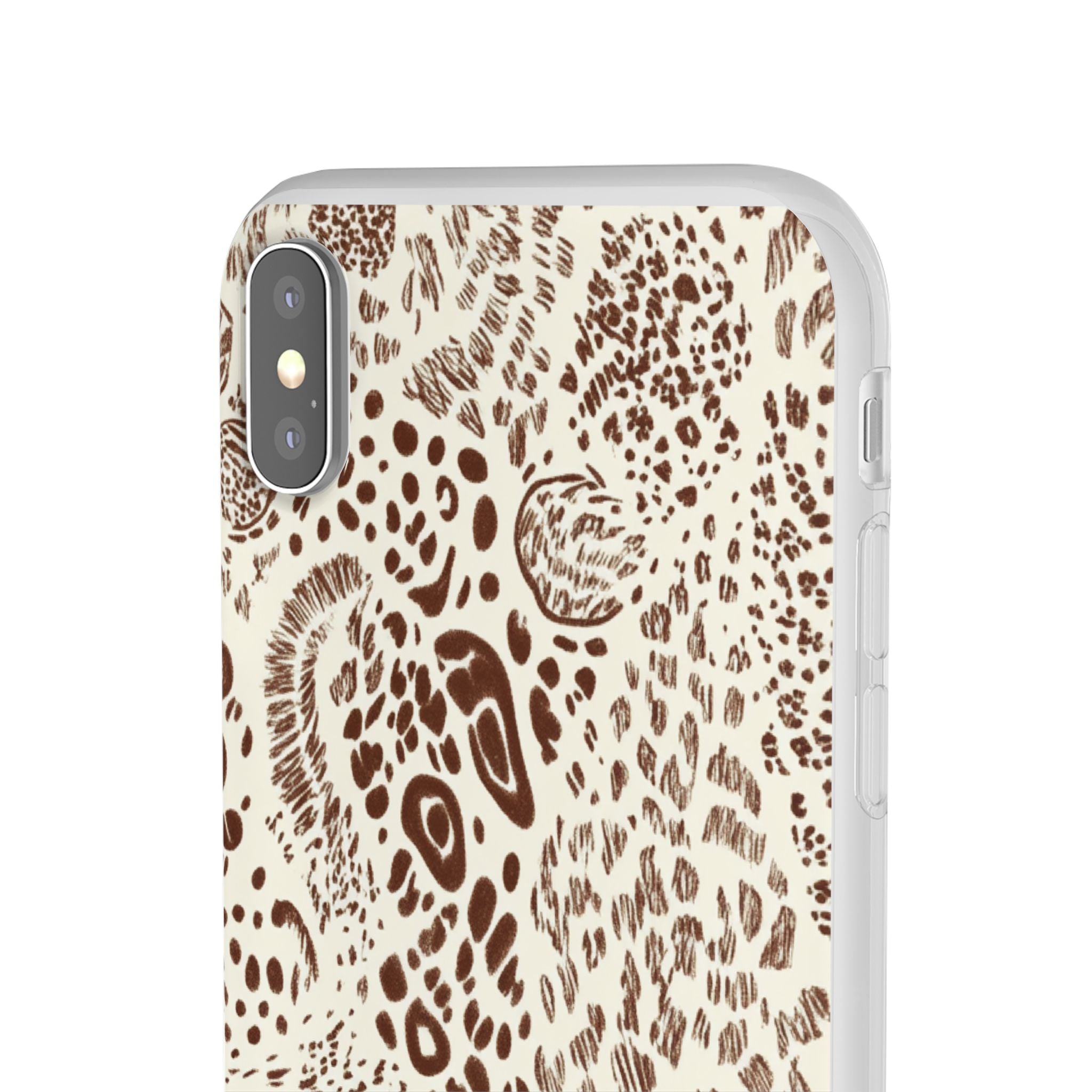 Brown Animal Print Flexi Case, Artsulli - Art is Long, Life is Short, Phone Case, , , , , , ,