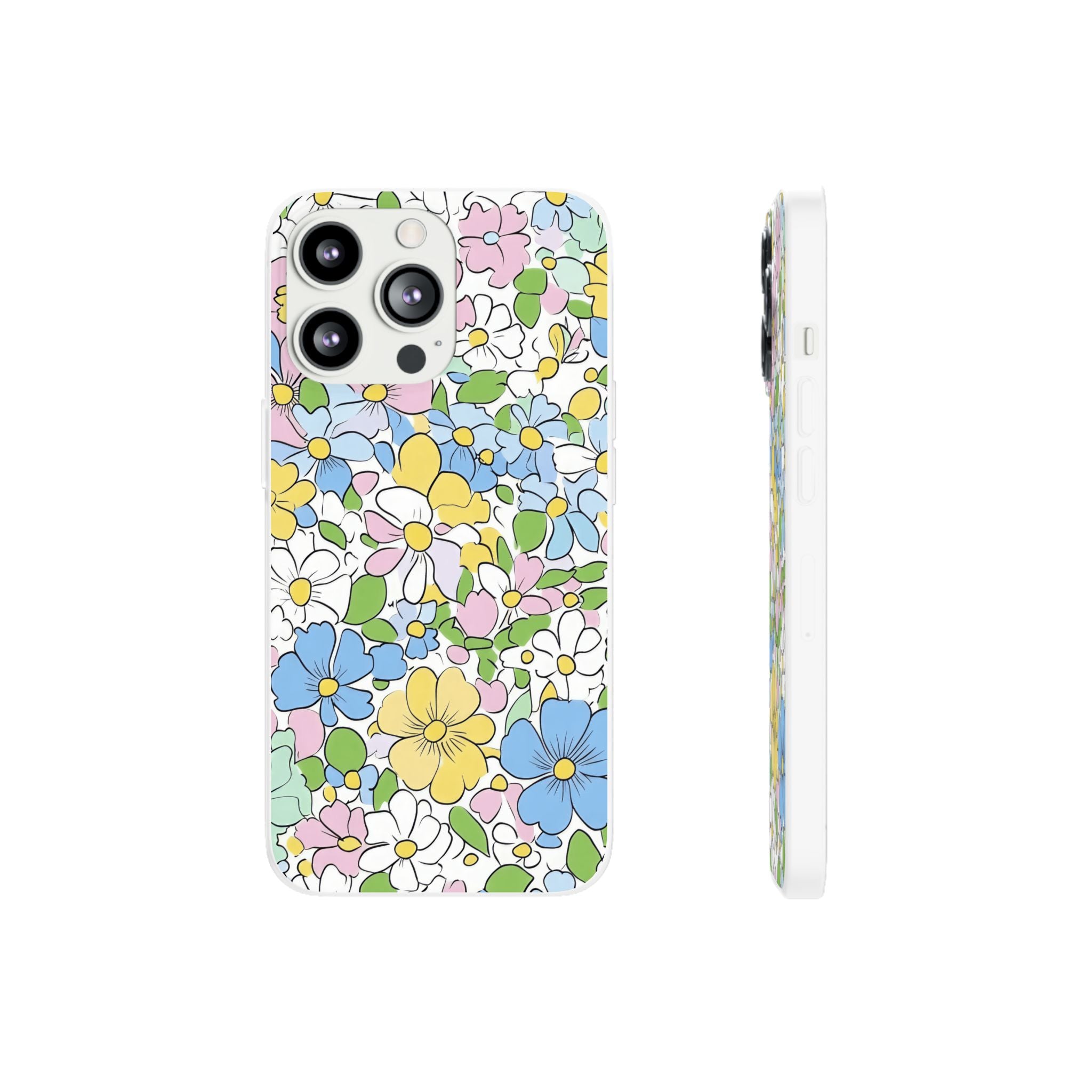 Colorful Floral Clear Flexi Case, Artsulli - Art is Long, Life is Short, Phone Case, Size, iPhone 13 Pro, , , , , 11301090661834338859