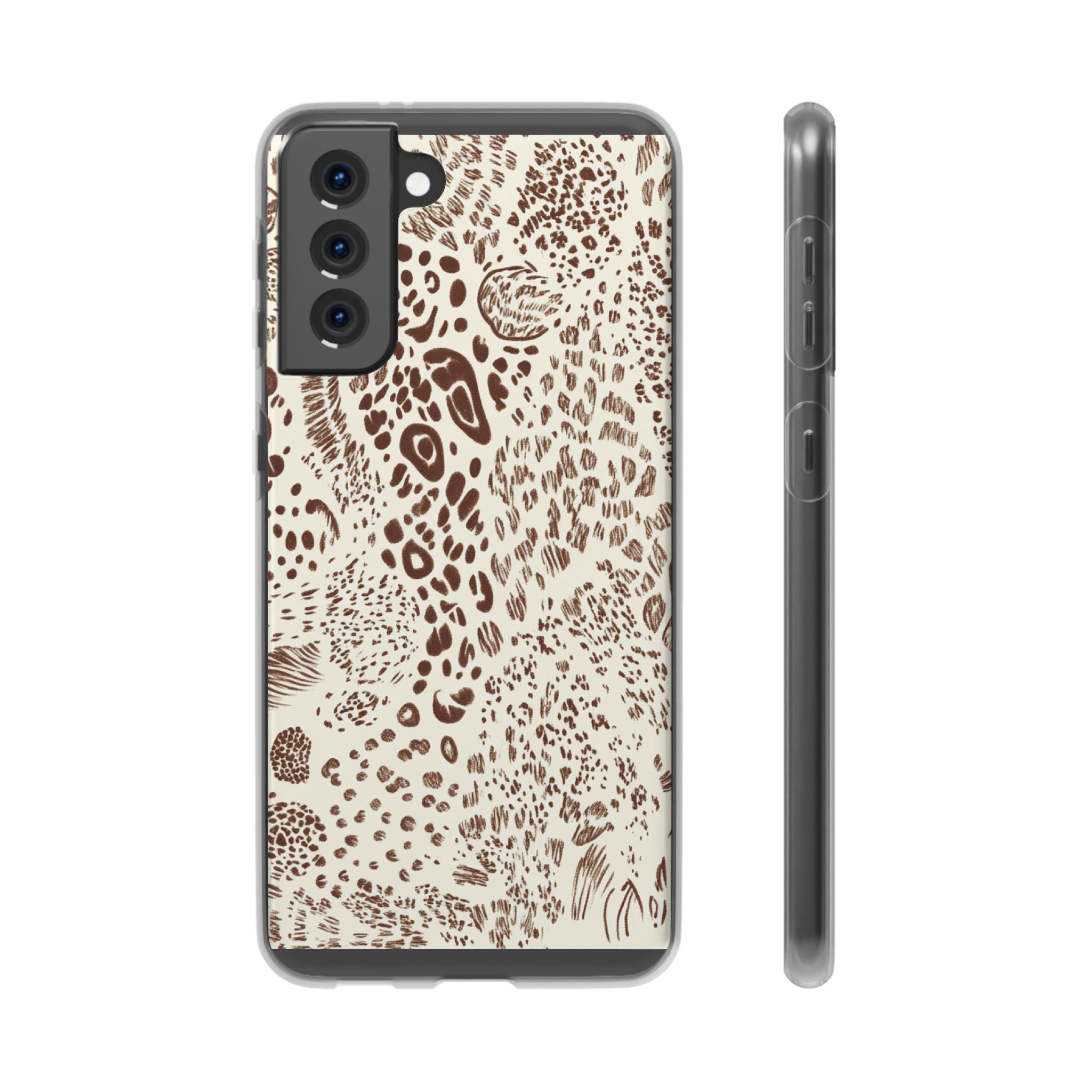 Brown Animal Print Flexi Case, Artsulli - Art is Long, Life is Short, Phone Case, Size, Samsung Galaxy S21 Plus with gift packaging, , , , , 57087681414266774202