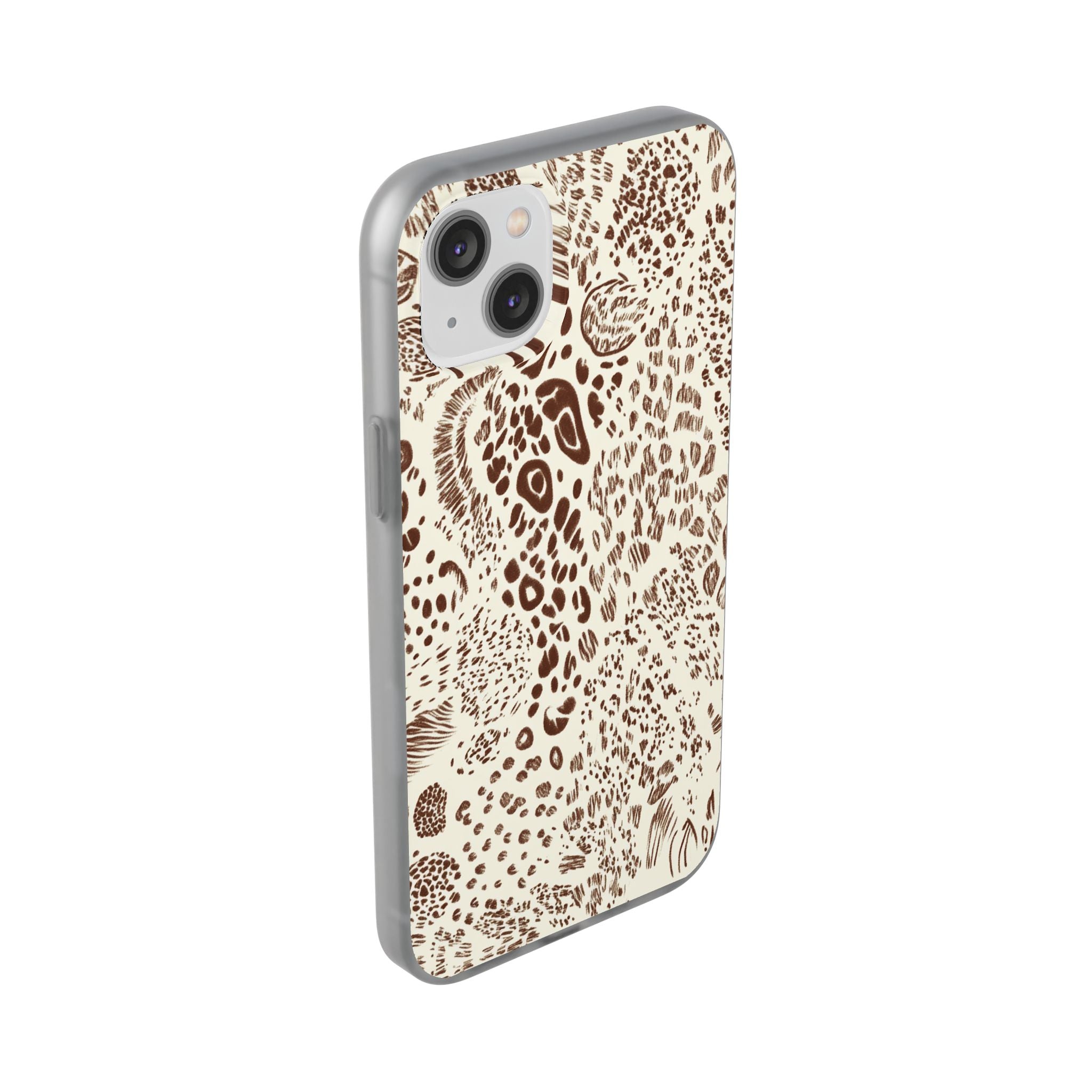 Brown Animal Print Flexi Case, Artsulli - Art is Long, Life is Short, Phone Case, , , , , , ,