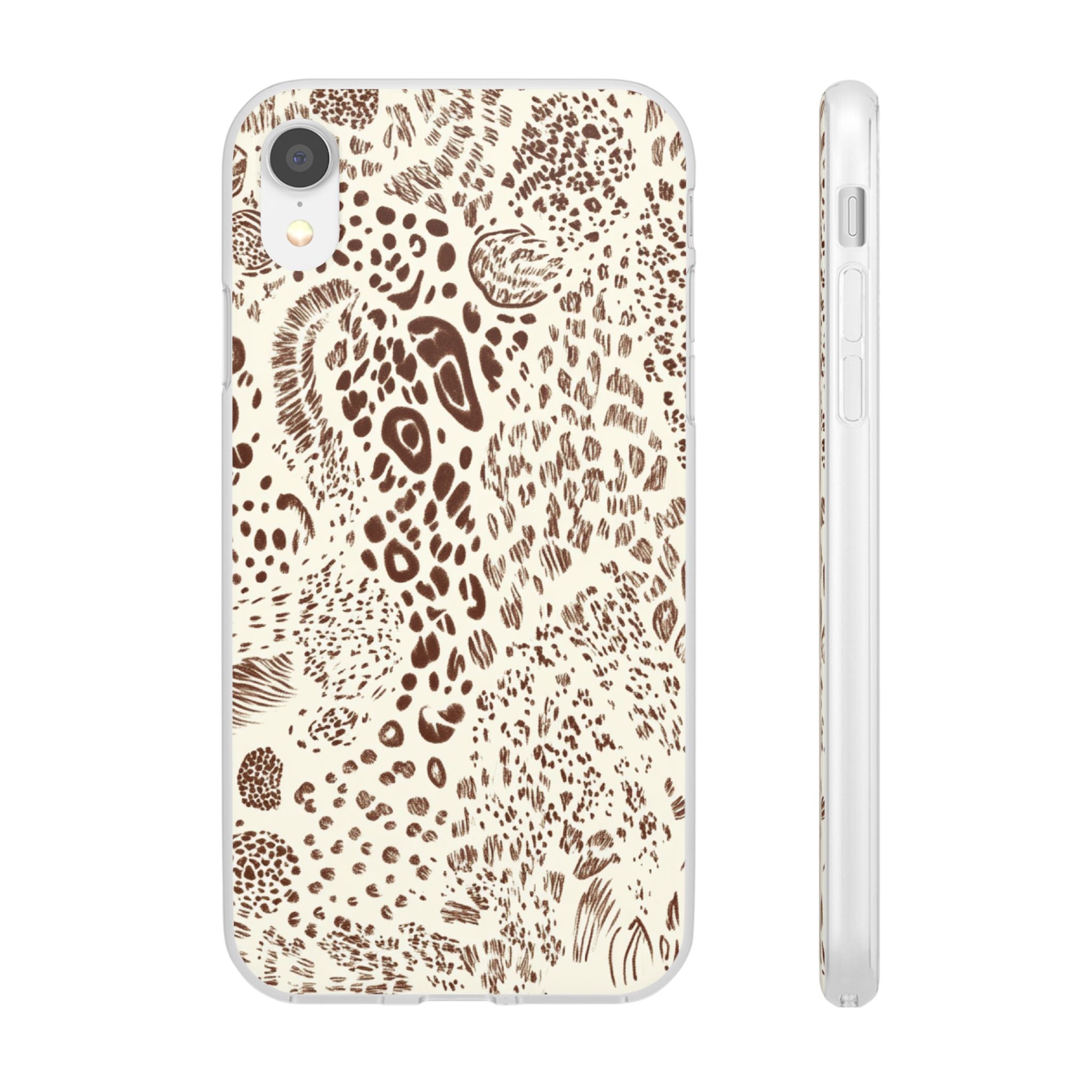 Brown Animal Print Flexi Case, Artsulli - Art is Long, Life is Short, Phone Case, Size, iPhone XR, , , , , 16770923683837069184