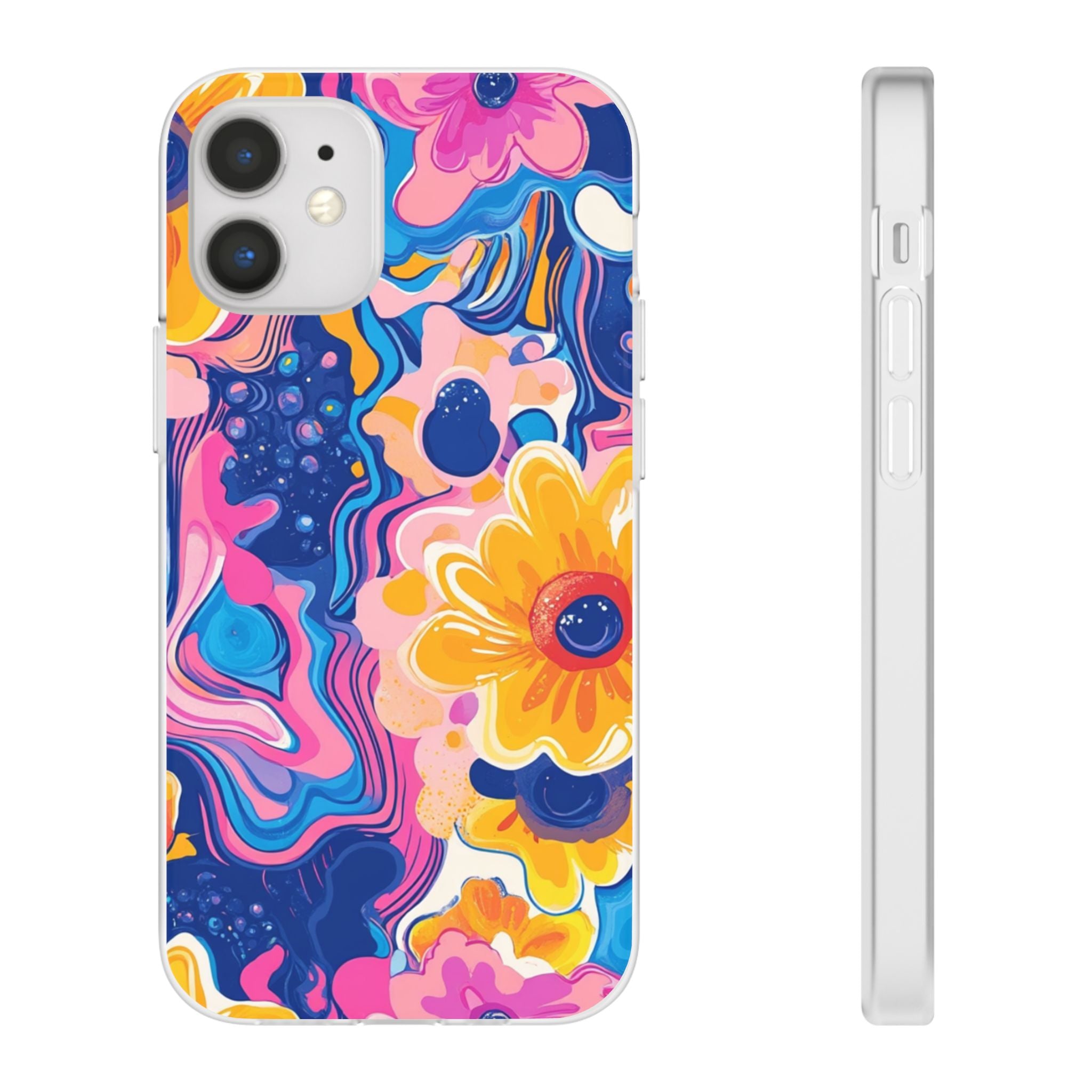 Psychedelic Floral iPhone Case, Artsulli - Art is Long, Life is Short, Phone Case, Size, iPhone 12 Mini, , , , , 17023594438068874791