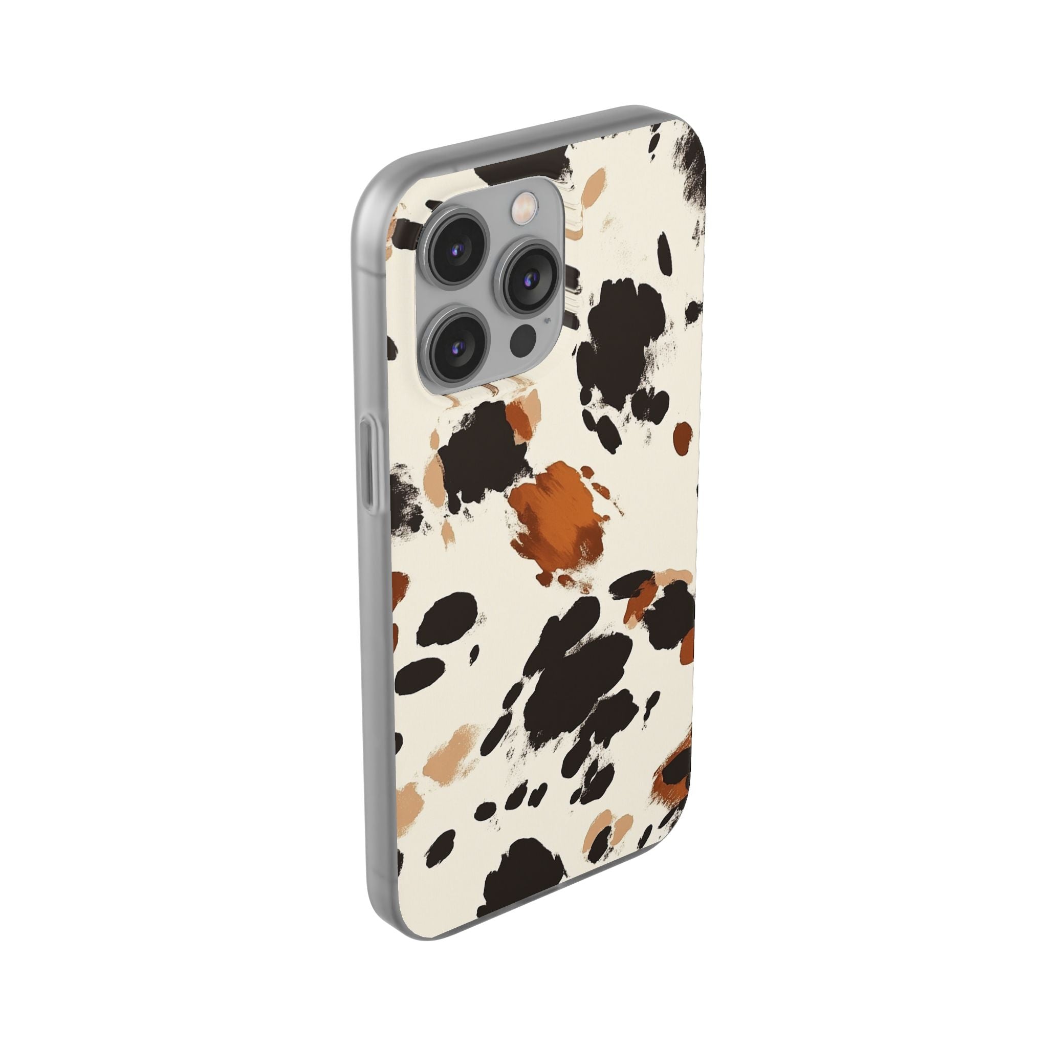 Brown Cow Print Phone Case, Artsulli - Art is Long, Life is Short, Phone Case, , , , , , ,
