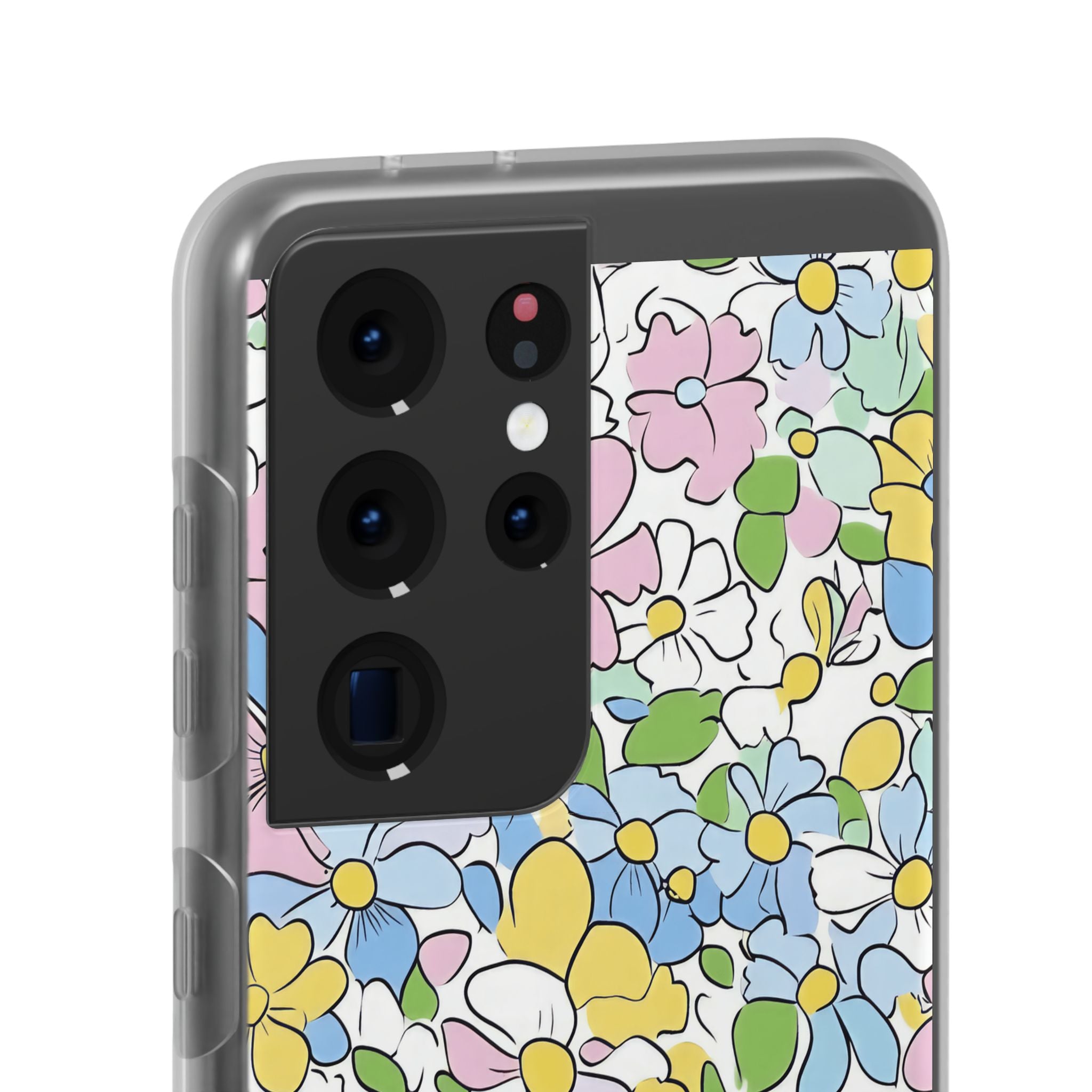 Colorful Floral Clear Flexi Case, Artsulli - Art is Long, Life is Short, Phone Case, , , , , , ,
