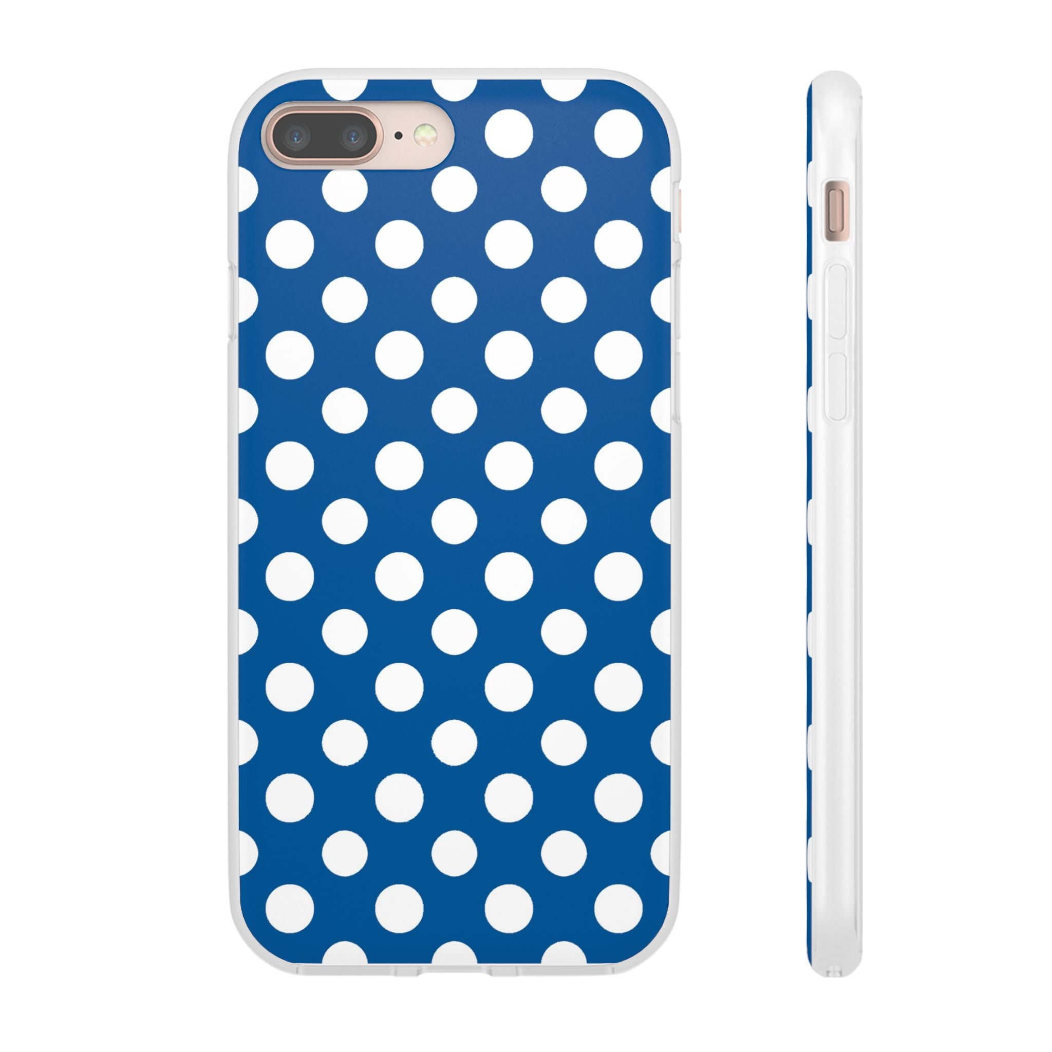 Blue and White Polka Dot iPhone Case, Artsulli - Art is Long, Life is Short, Phone Case, Size, iPhone 8 Plus with gift packaging, , , , , 23888359012928609077
