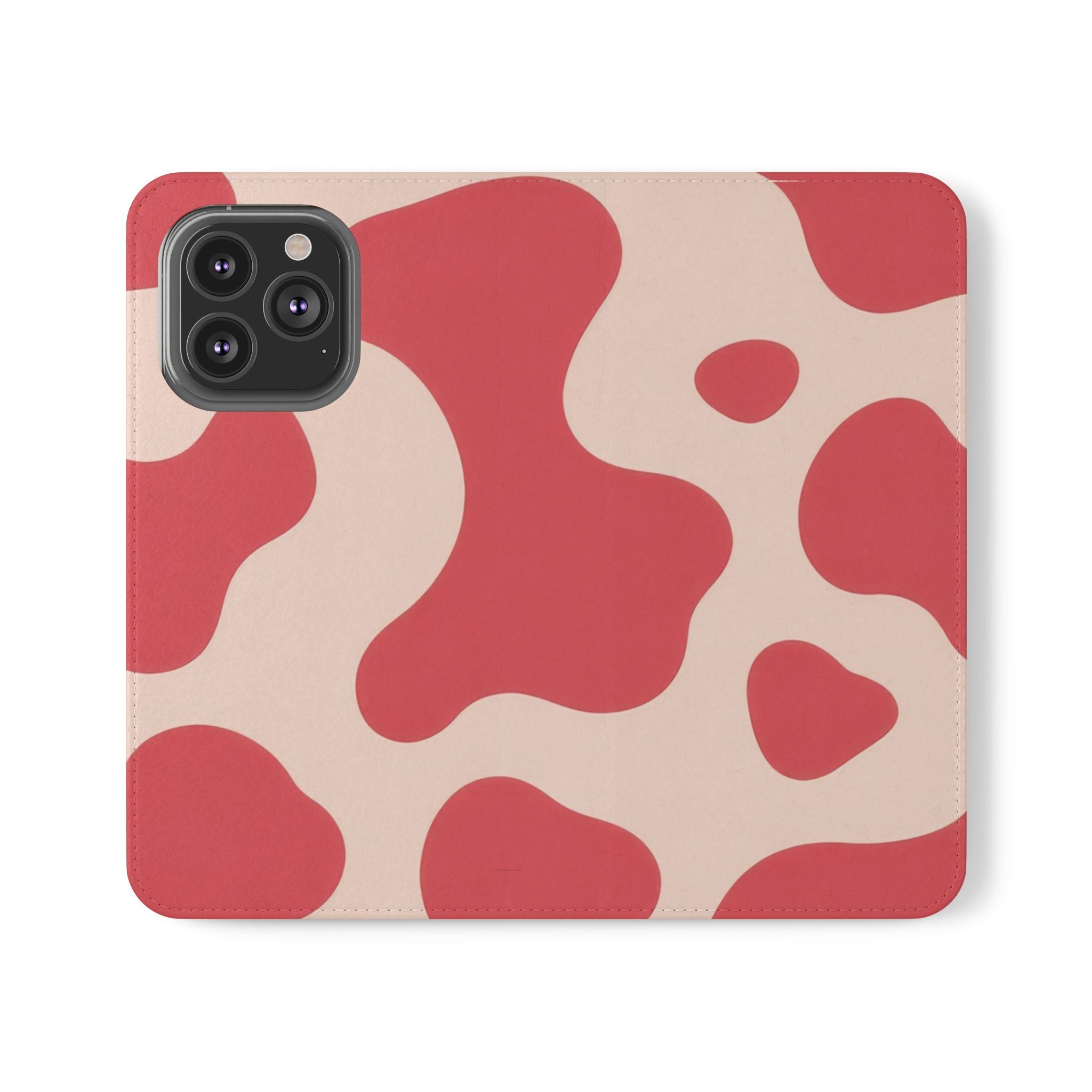 Red Jungle Cow Flip Cases, Artsulli - Art is Long, Life is Short, Phone Case, Size, iPhone 13 Pro, , , , , 25722099434036171923