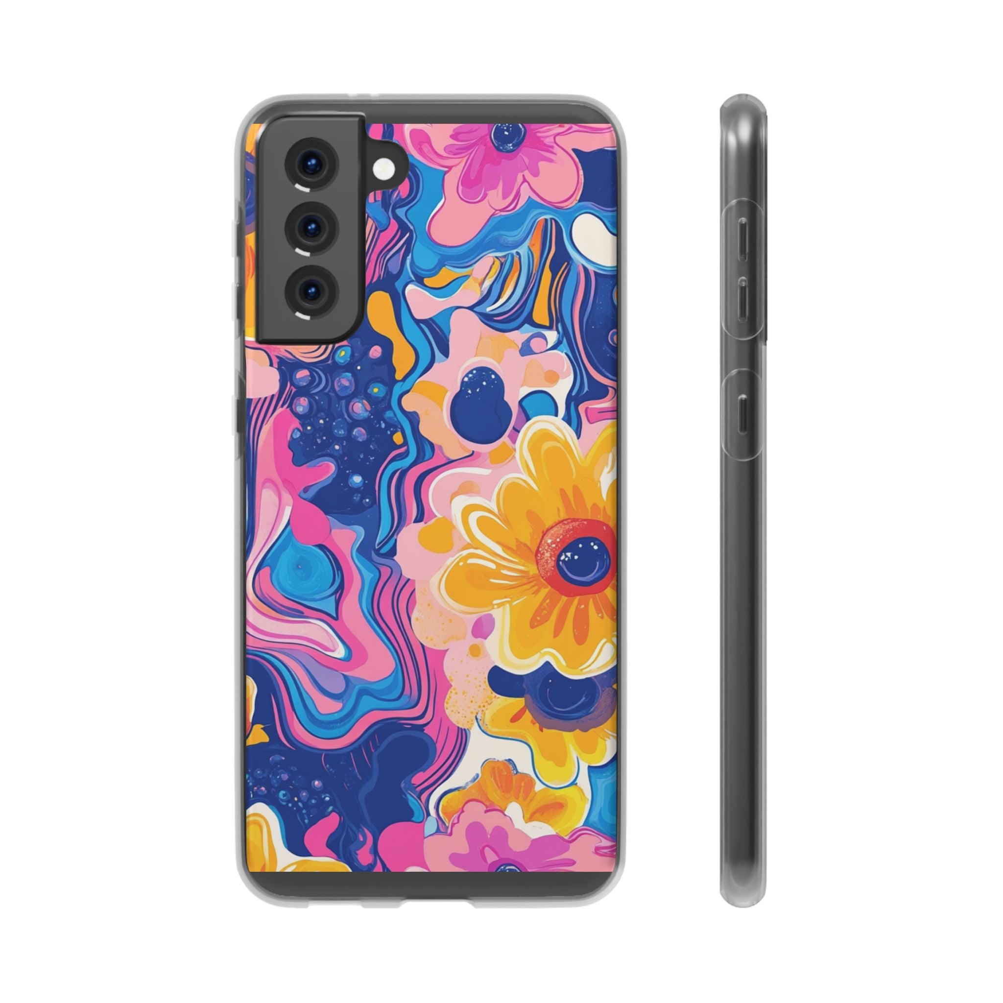 Psychedelic Floral iPhone Case, Artsulli - Art is Long, Life is Short, Phone Case, Size, Samsung Galaxy S21 Plus with gift packaging, , , , , 19298259636407625782